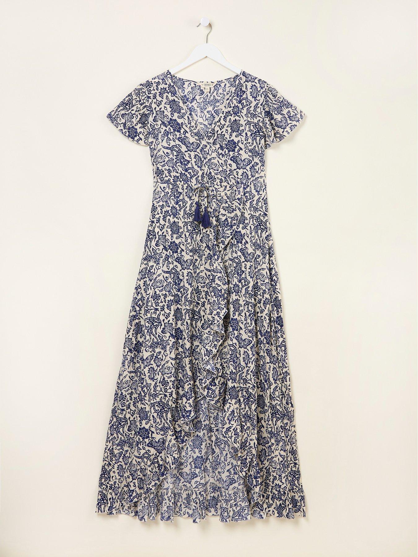 Image 6 of 6 of FatFace Erin Wrap Dress - Blue