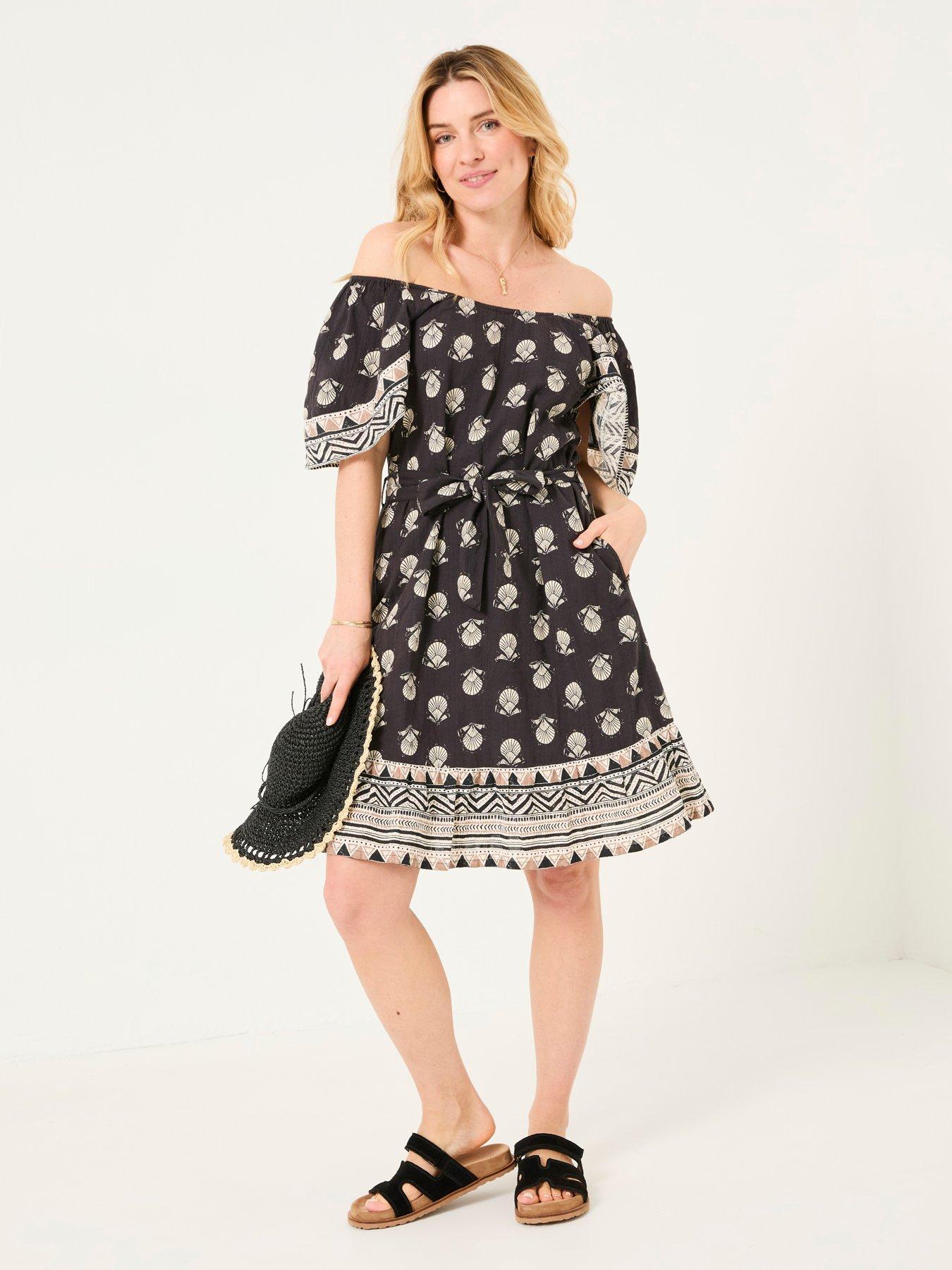 Image of FatFace Benny Lino Shell Dress- Black