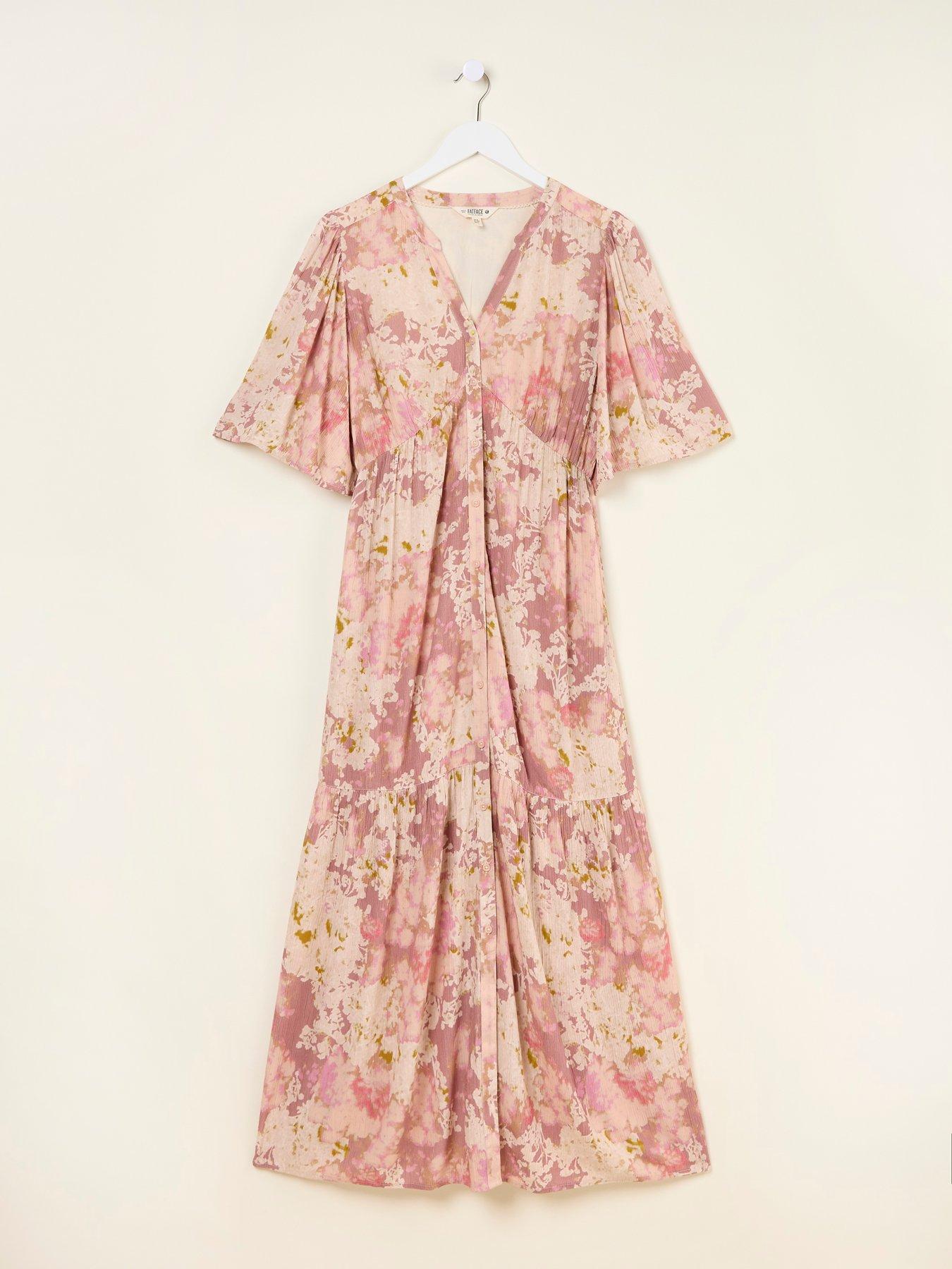 Image 5 of 5 of FatFace Paige Layered Floral Dress - Pink