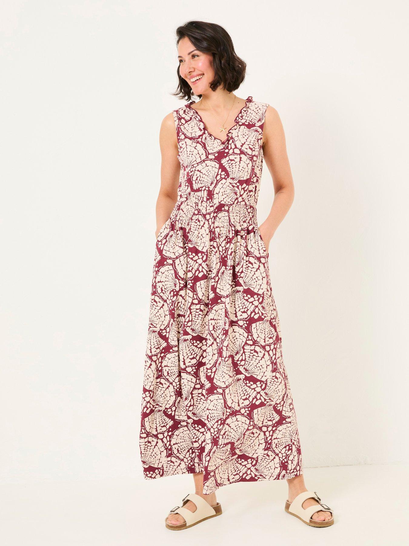 fatface-ellie-shells-maxi-dress-redfront
