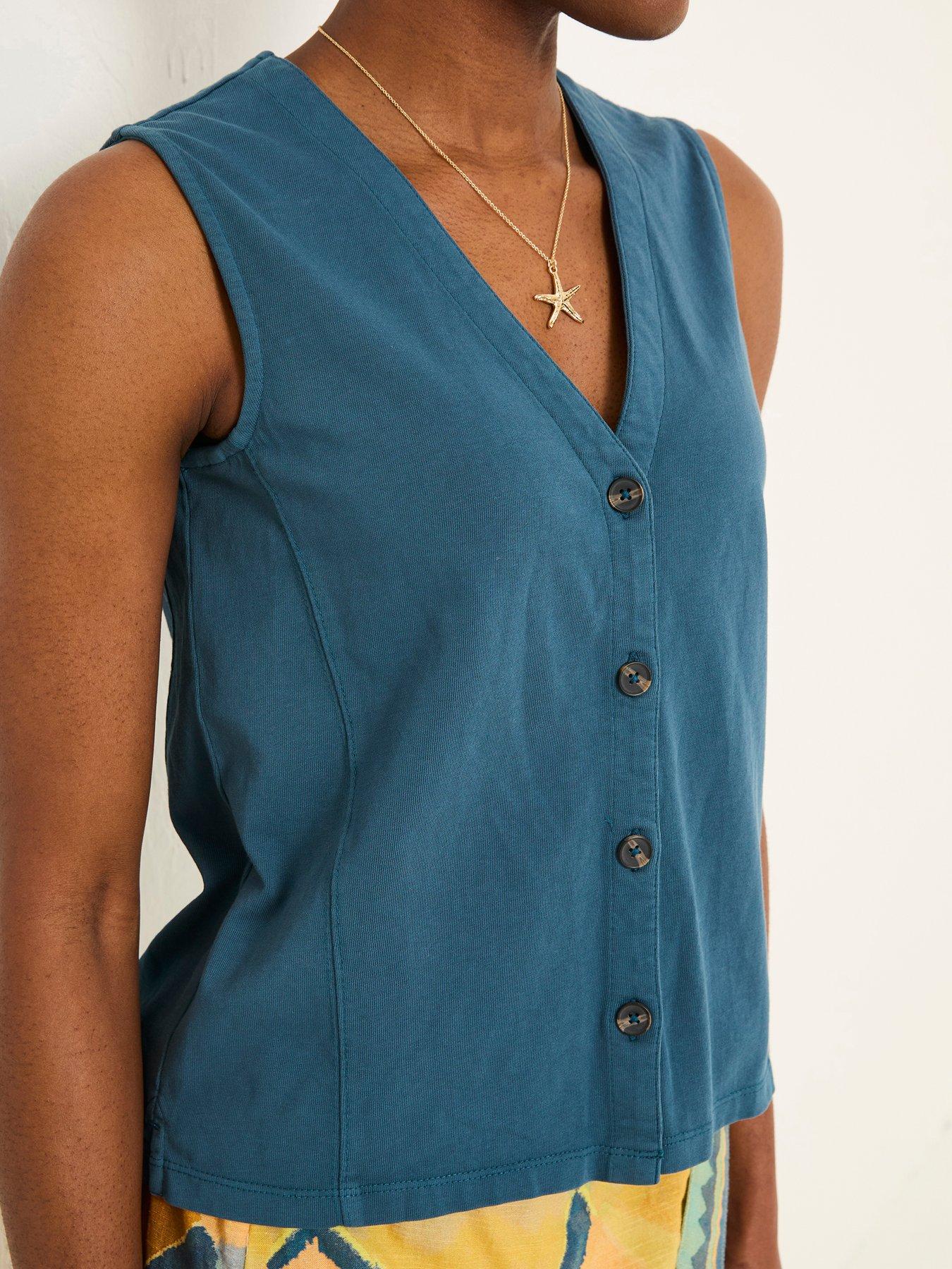 Image 1 of 5 of FatFace Joni Waistcoat - Blue