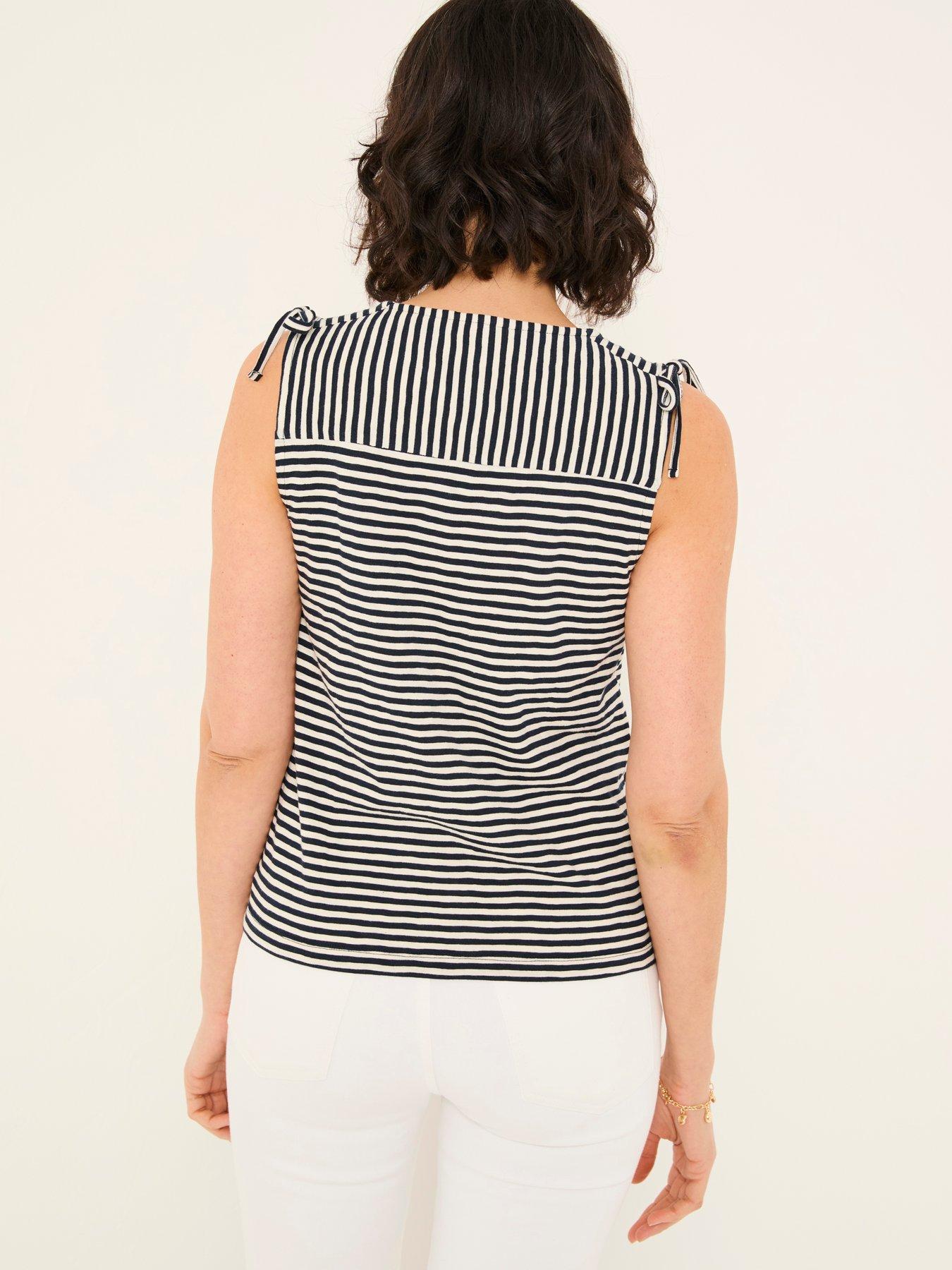 Image 2 of 5 of FatFace Claudia Stripe Tank - Navy