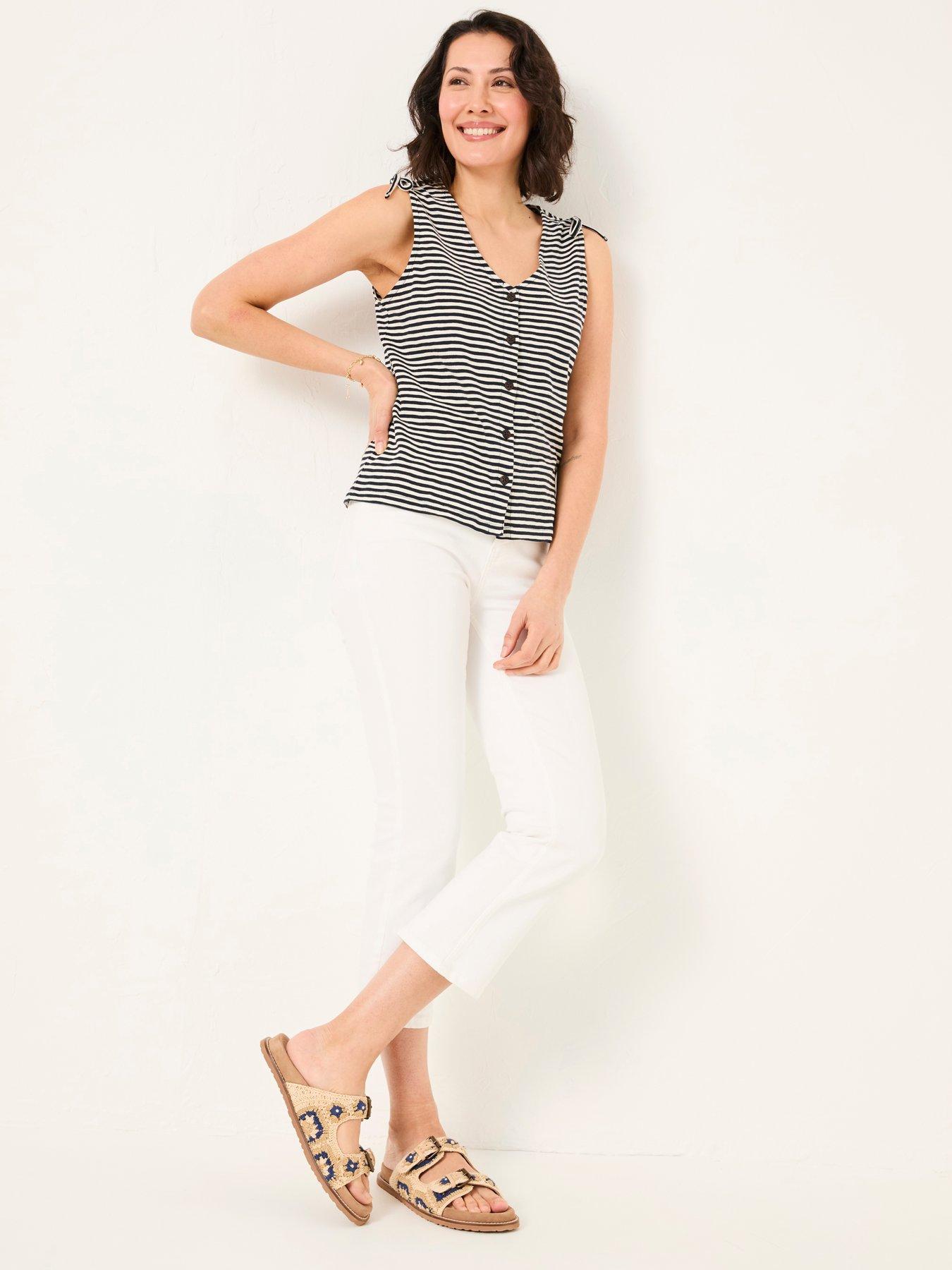 Image 3 of 5 of FatFace Claudia Stripe Tank - Navy