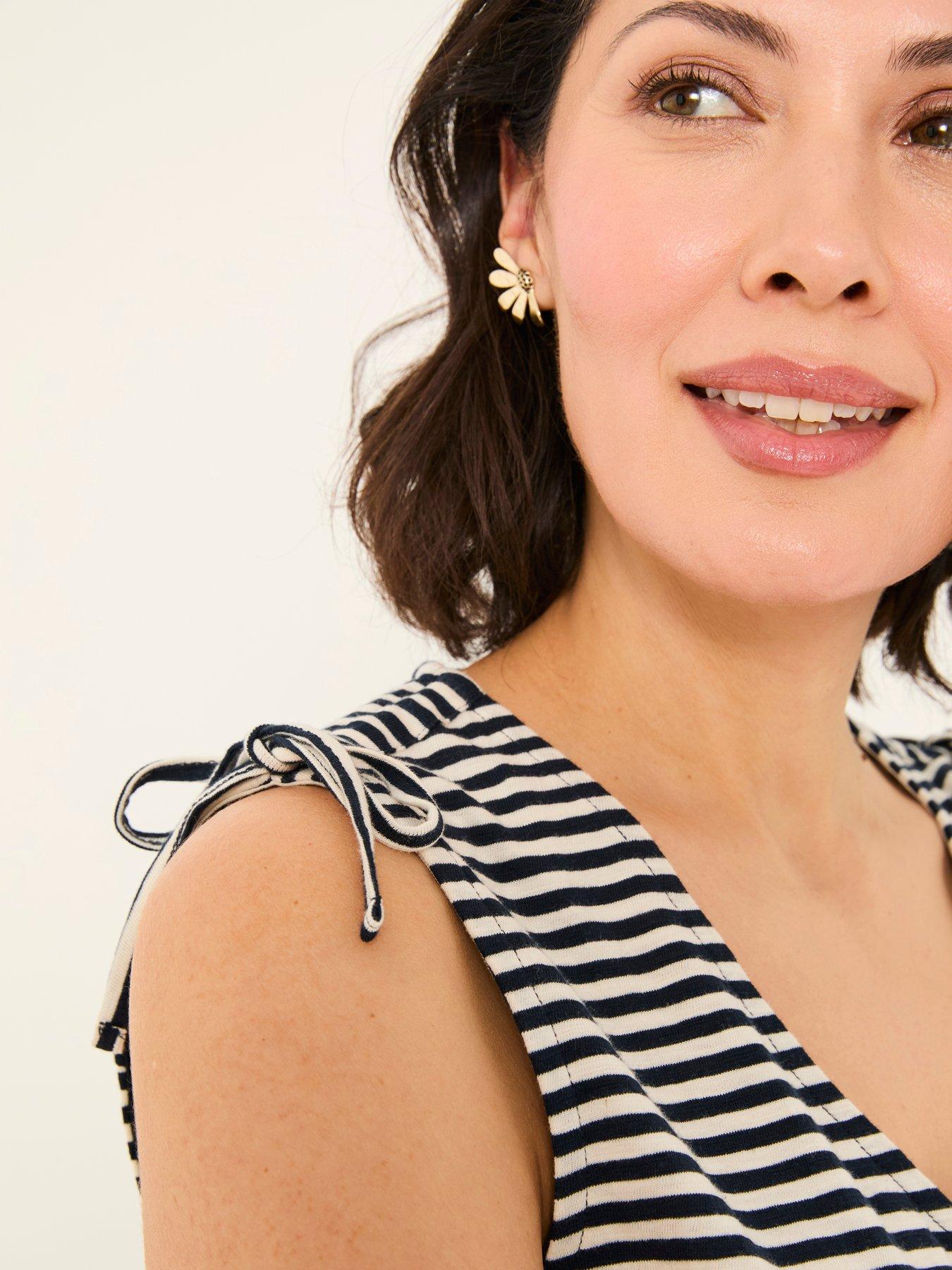 Image 4 of 5 of FatFace Claudia Stripe Tank - Navy