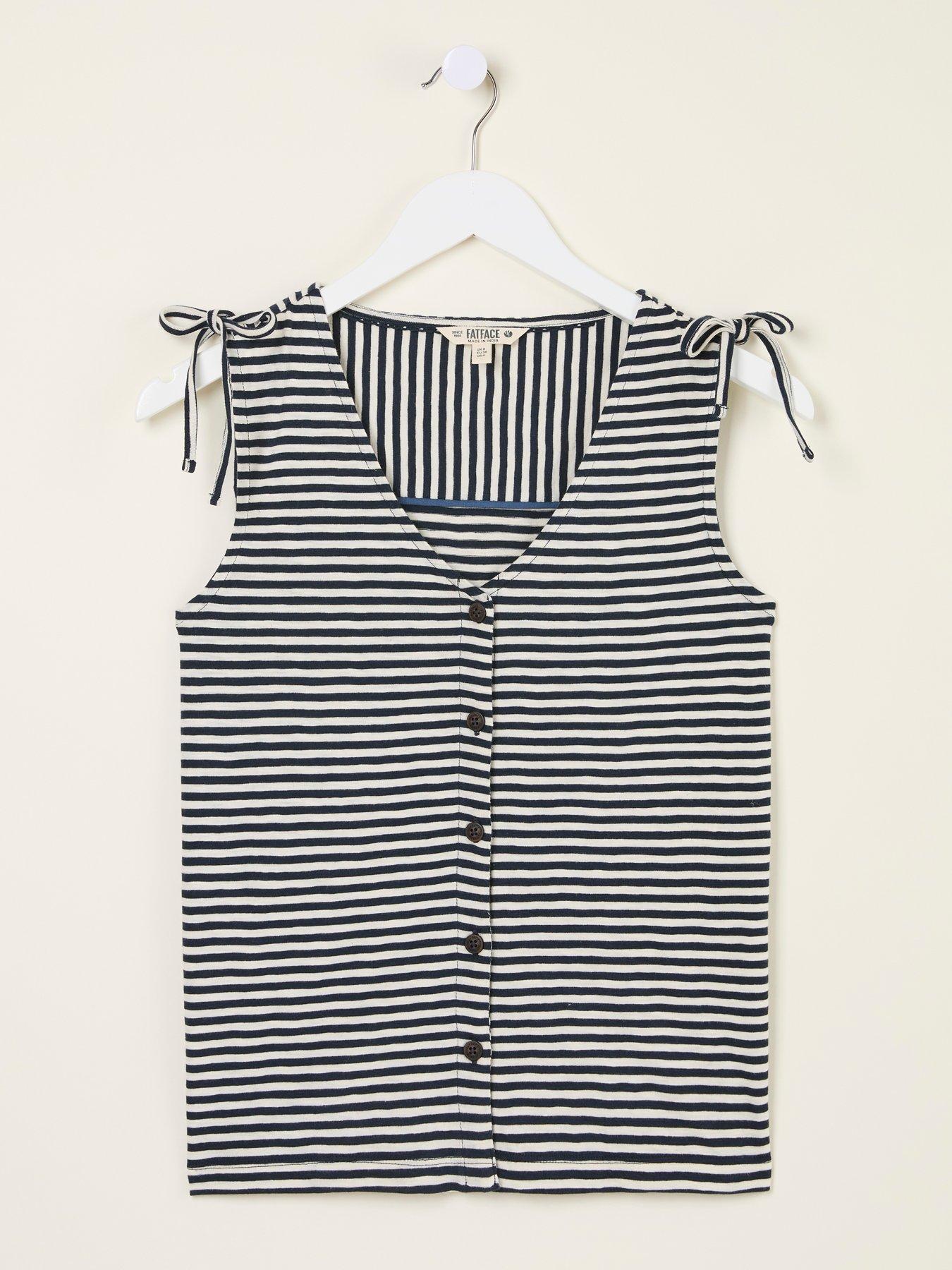Image 5 of 5 of FatFace Claudia Stripe Tank - Navy