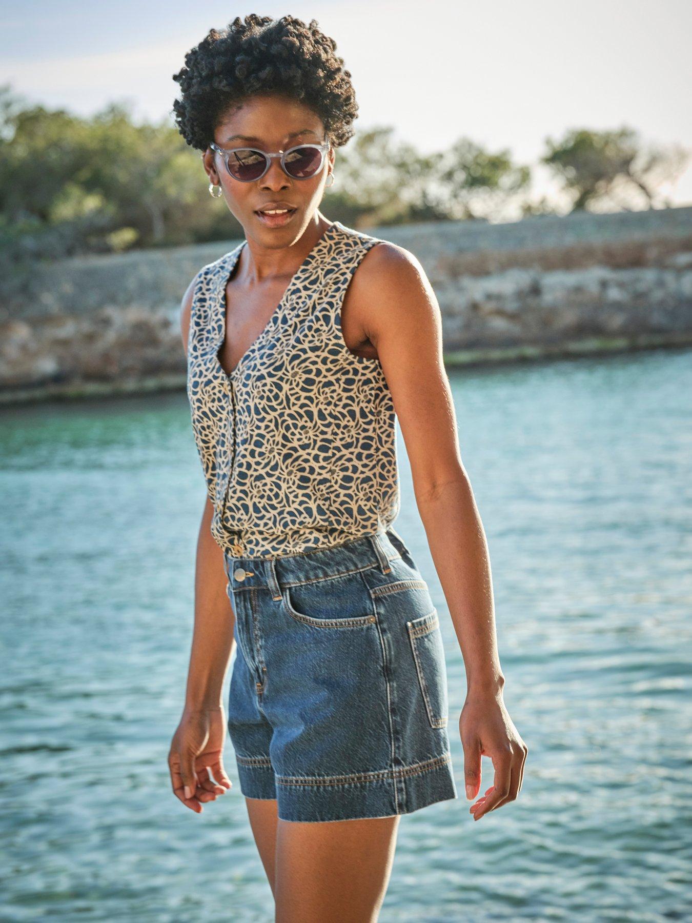 FatFace Joni Shibori Waistcoat - Blue
