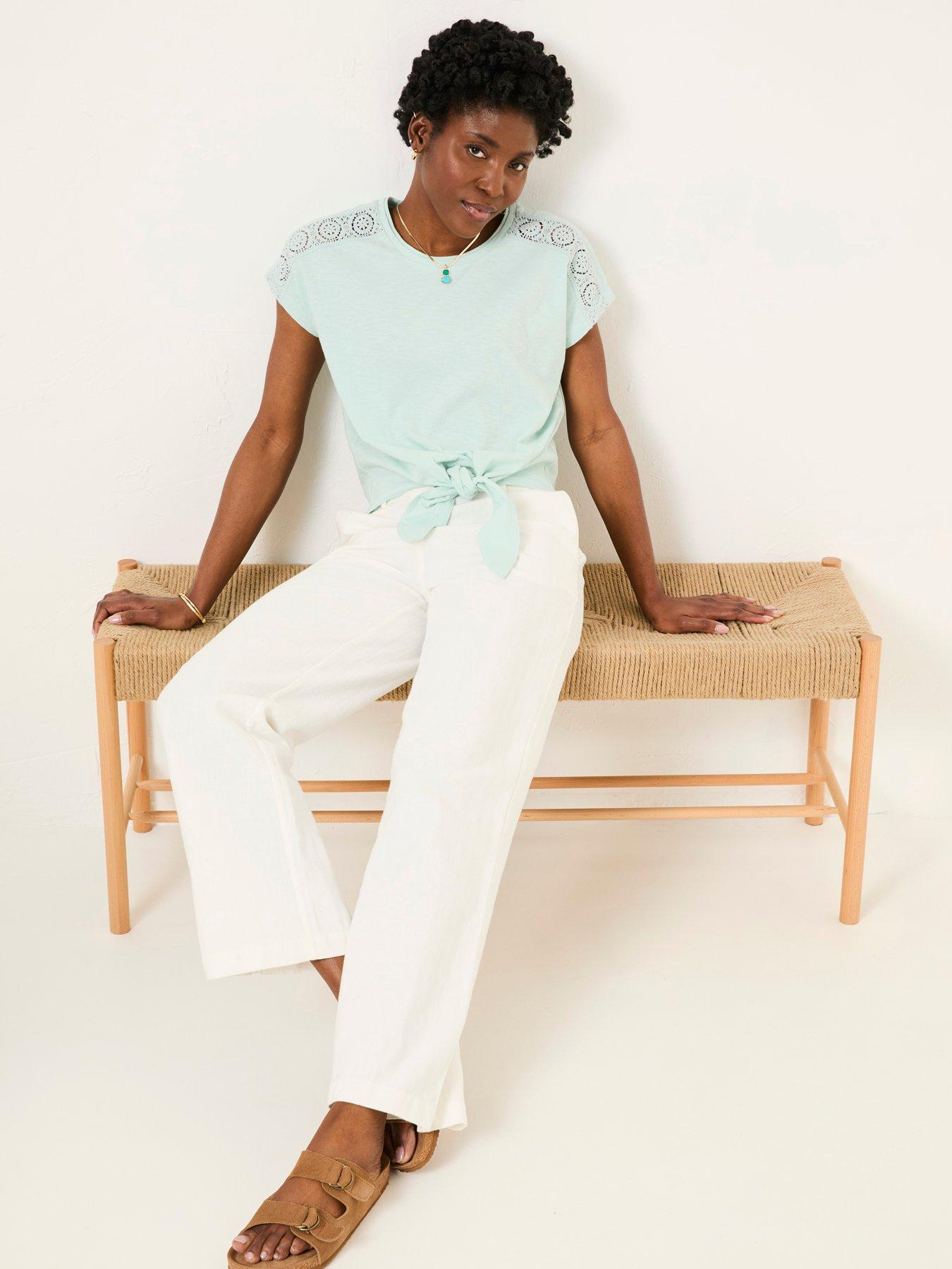 fatface-lace-tie-front-top-greendetail