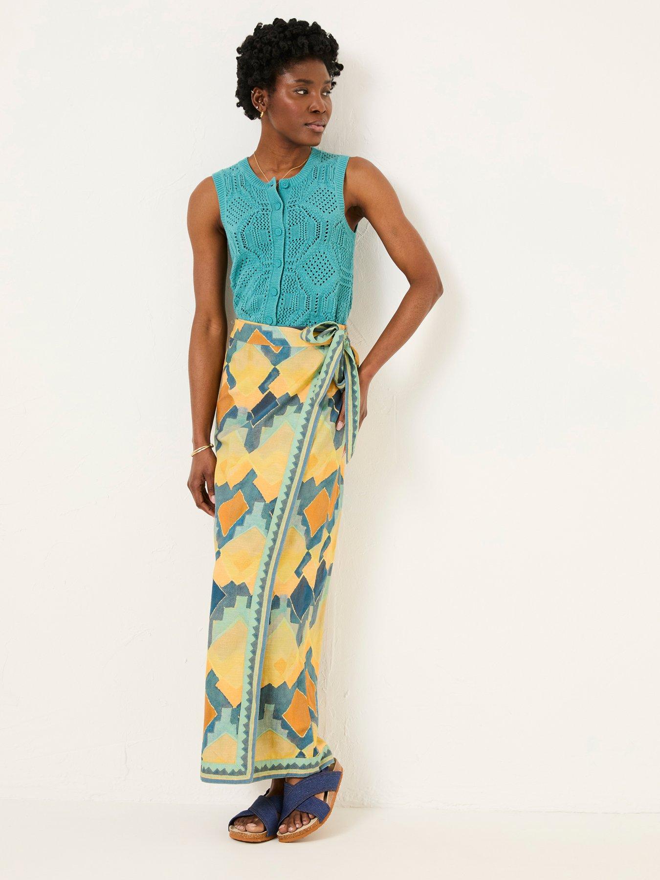 undefined Wrap Water Print Skirt - Multi