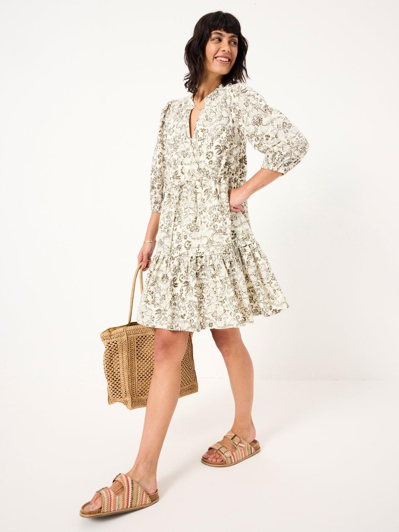 Image 3 of 6 of FatFace Nancy Linear Floral Dress
