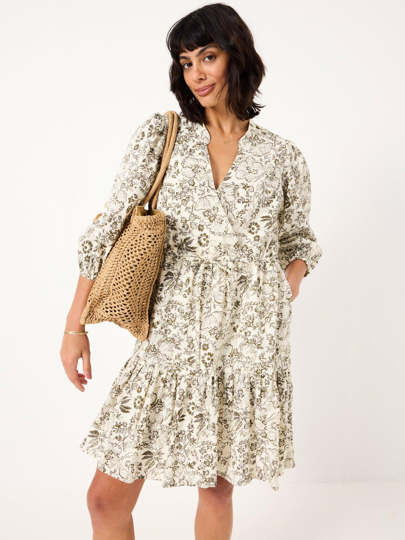 Image 5 of 6 of FatFace Nancy Linear Floral Dress