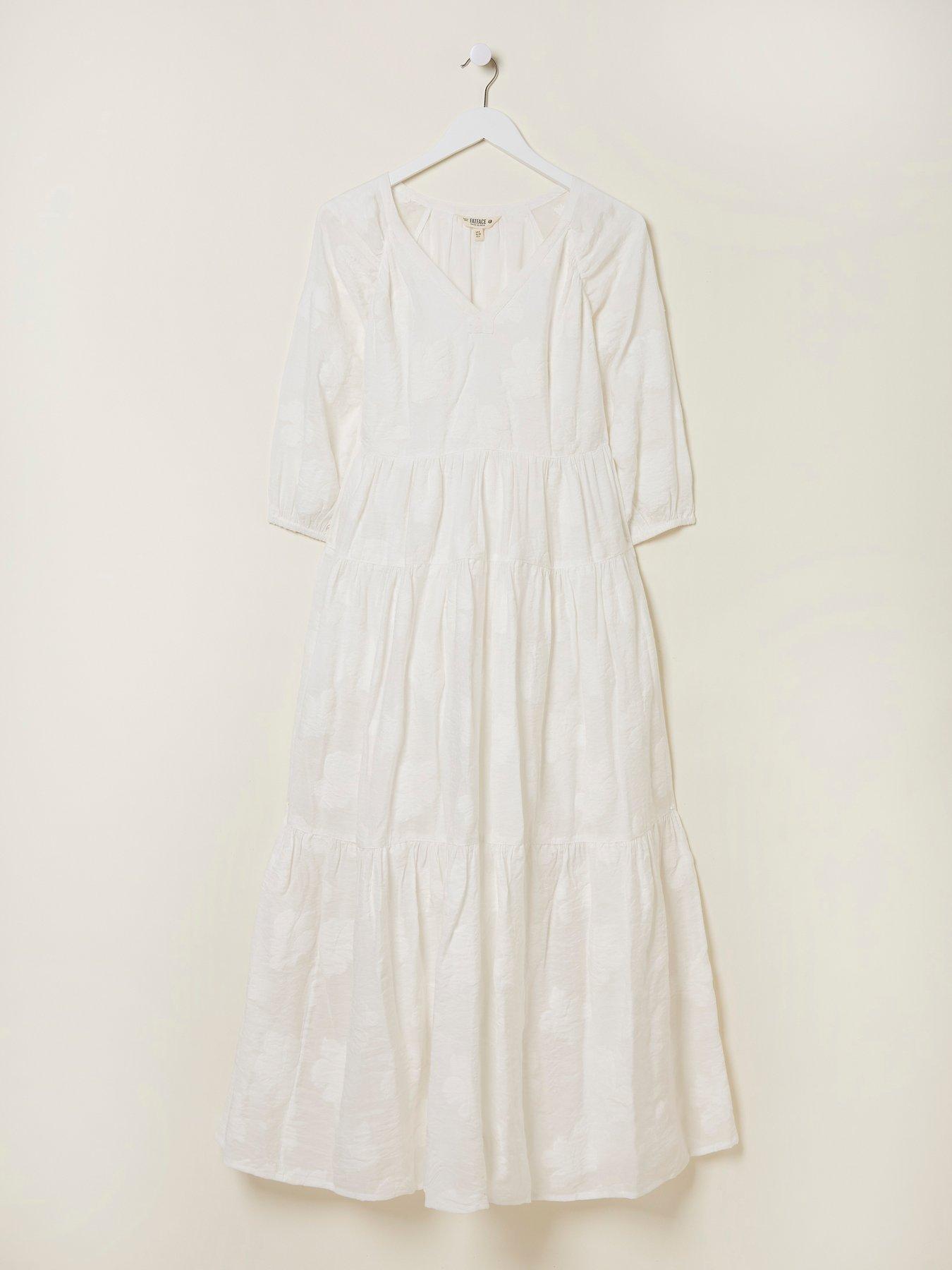 Image 5 of 5 of FatFace Jacquard Dress - White