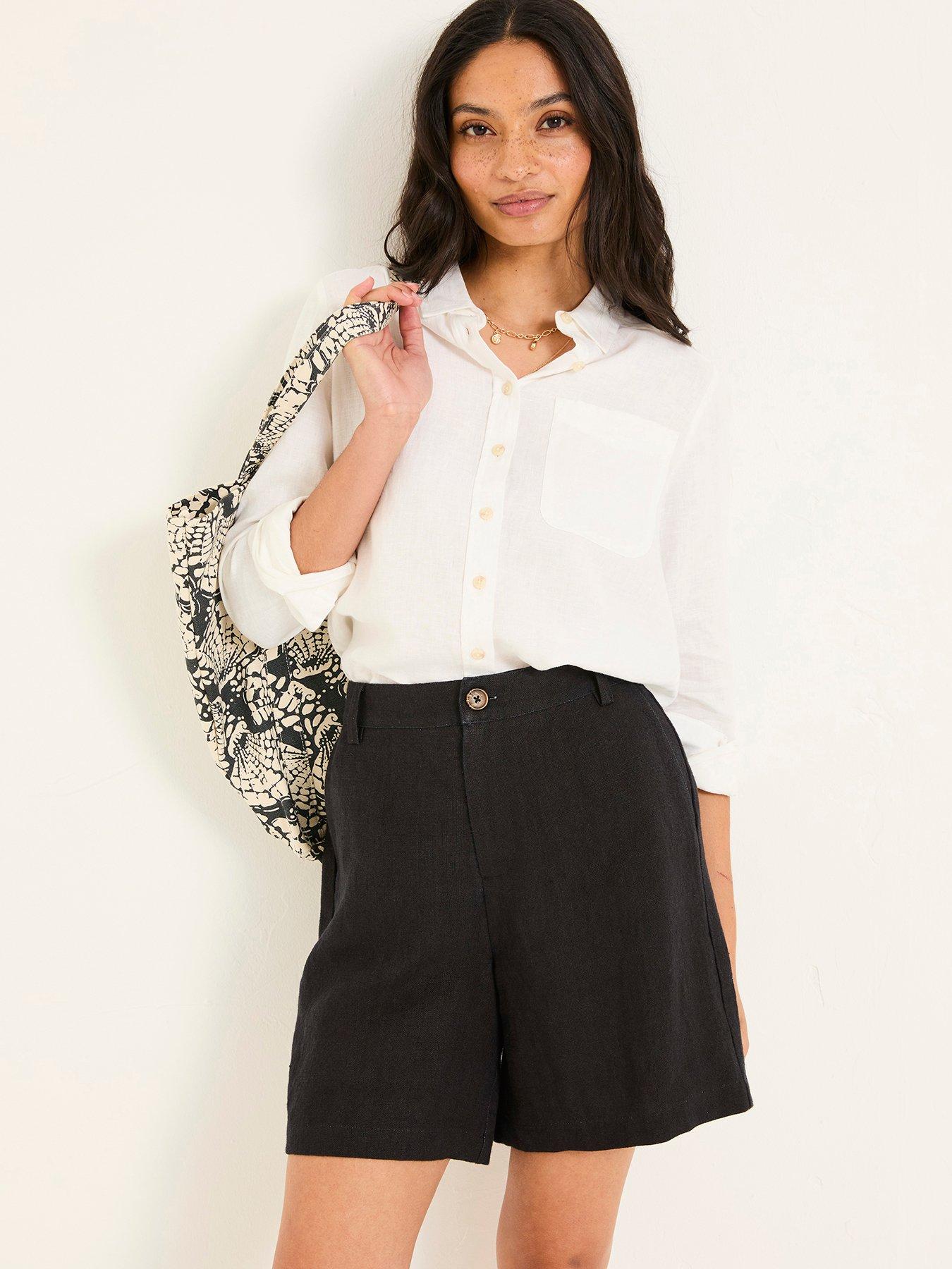 fatface-nell-linen-short-blackfront