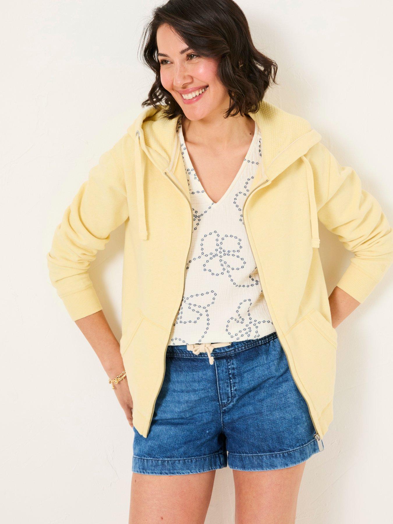 Image 1 of 6 of FatFace Amy Zip Through Hoodie - Yellow