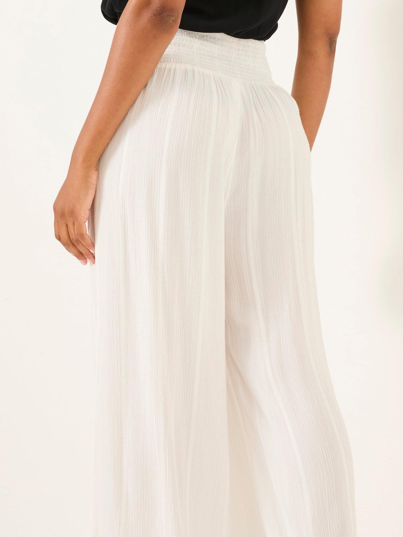 Image 2 of 6 of FatFace Palazzo Trousers - White