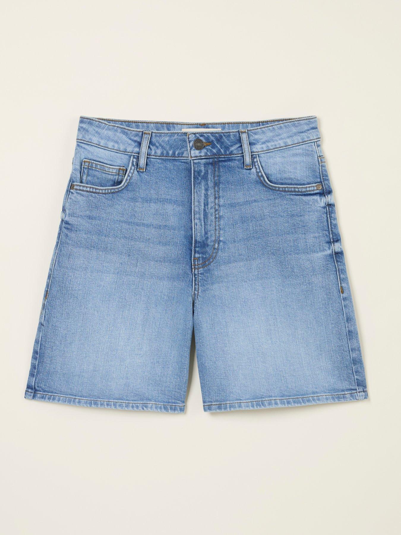 Image 5 of 5 of FatFace Harlyn Denim Shorts - Blue
