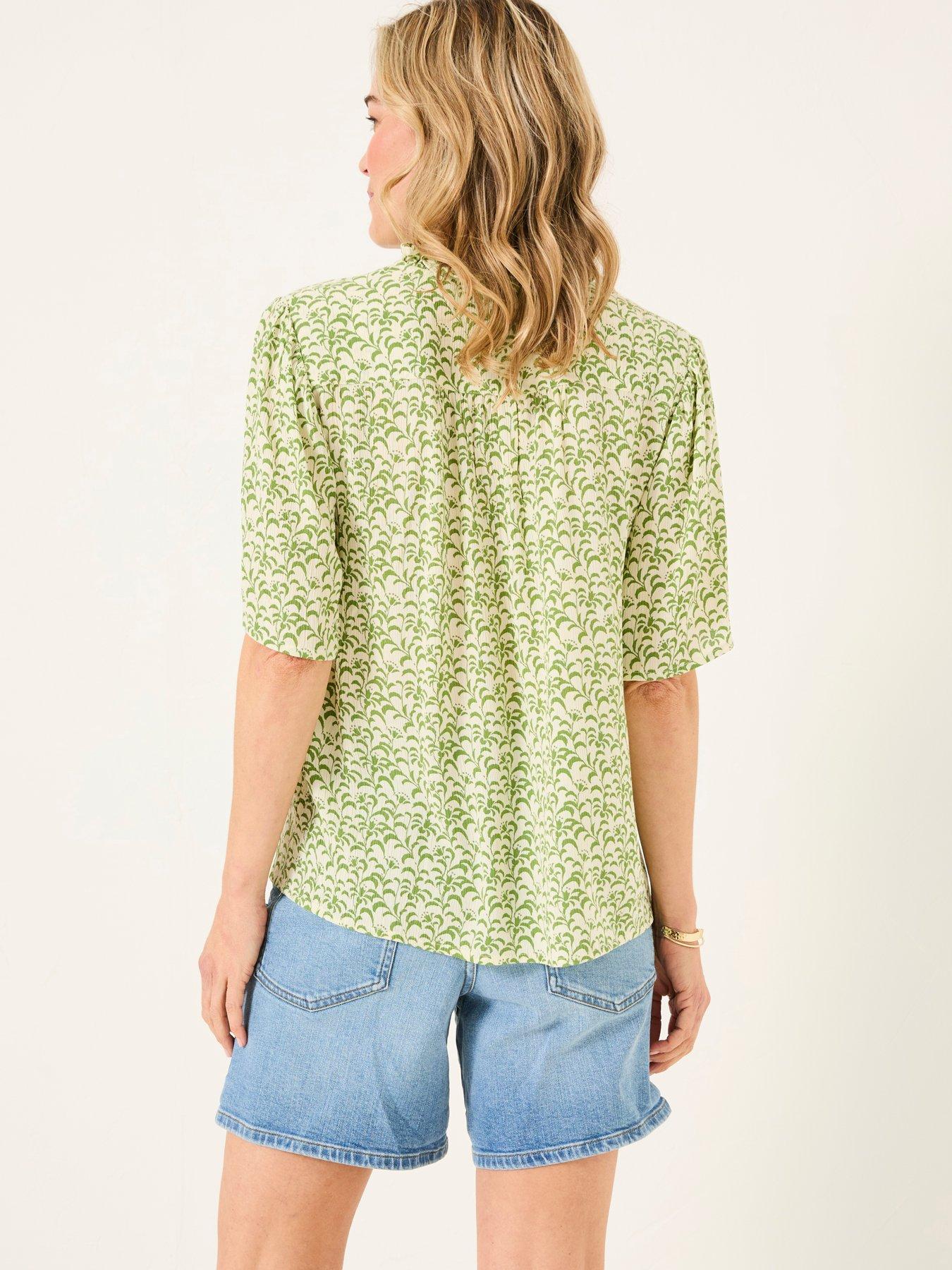Image 2 of 4 of FatFace Airee Woodblock Blouse - Green