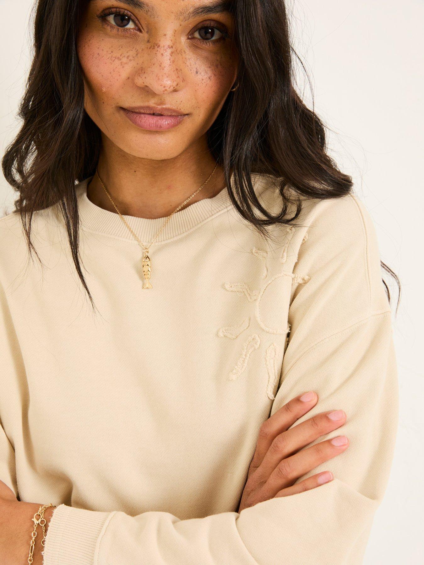 Image 1 of 5 of FatFace Lottie Sun Graphic Sweatshirt - Beige