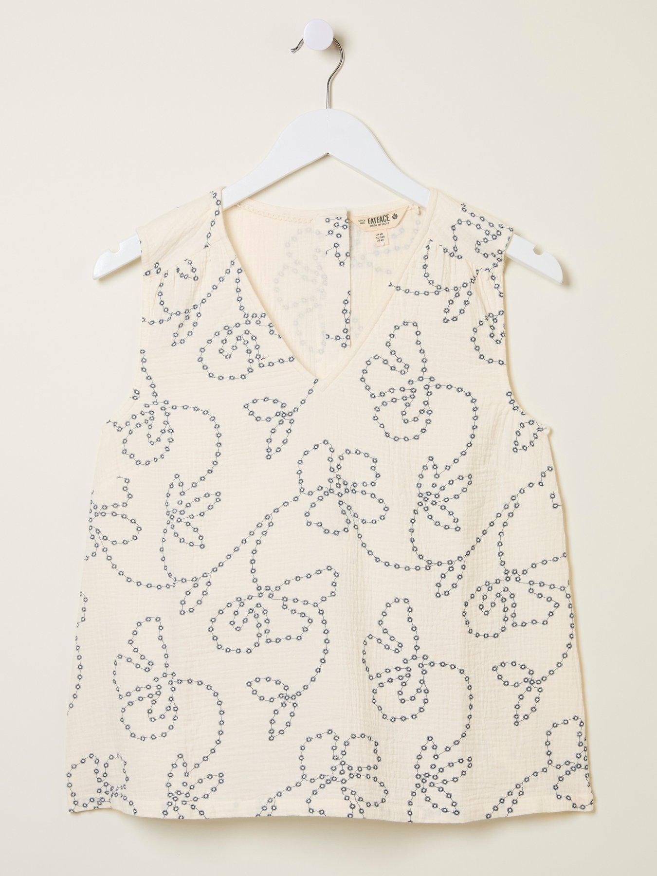 Image 5 of 5 of FatFace Leah Embroidered Cami - White