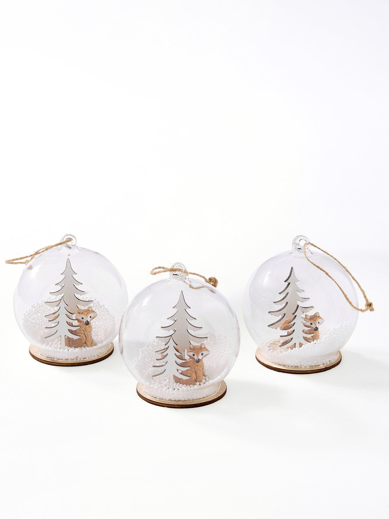 very-home-set-of-3-glass-snow-amp-fox-christmas-treenbspbaublesstillFront