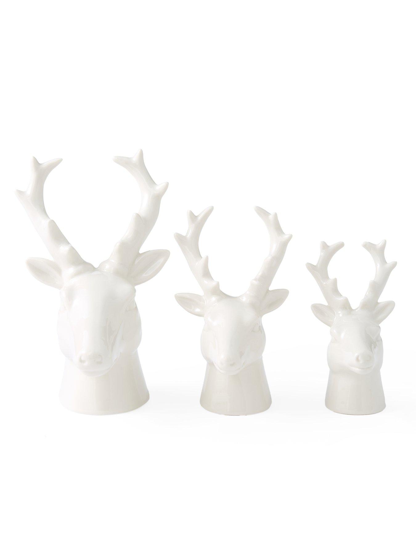 very-home-set-ofnbsp3-ceramic-deer-head-christmas-decorationsstillFront