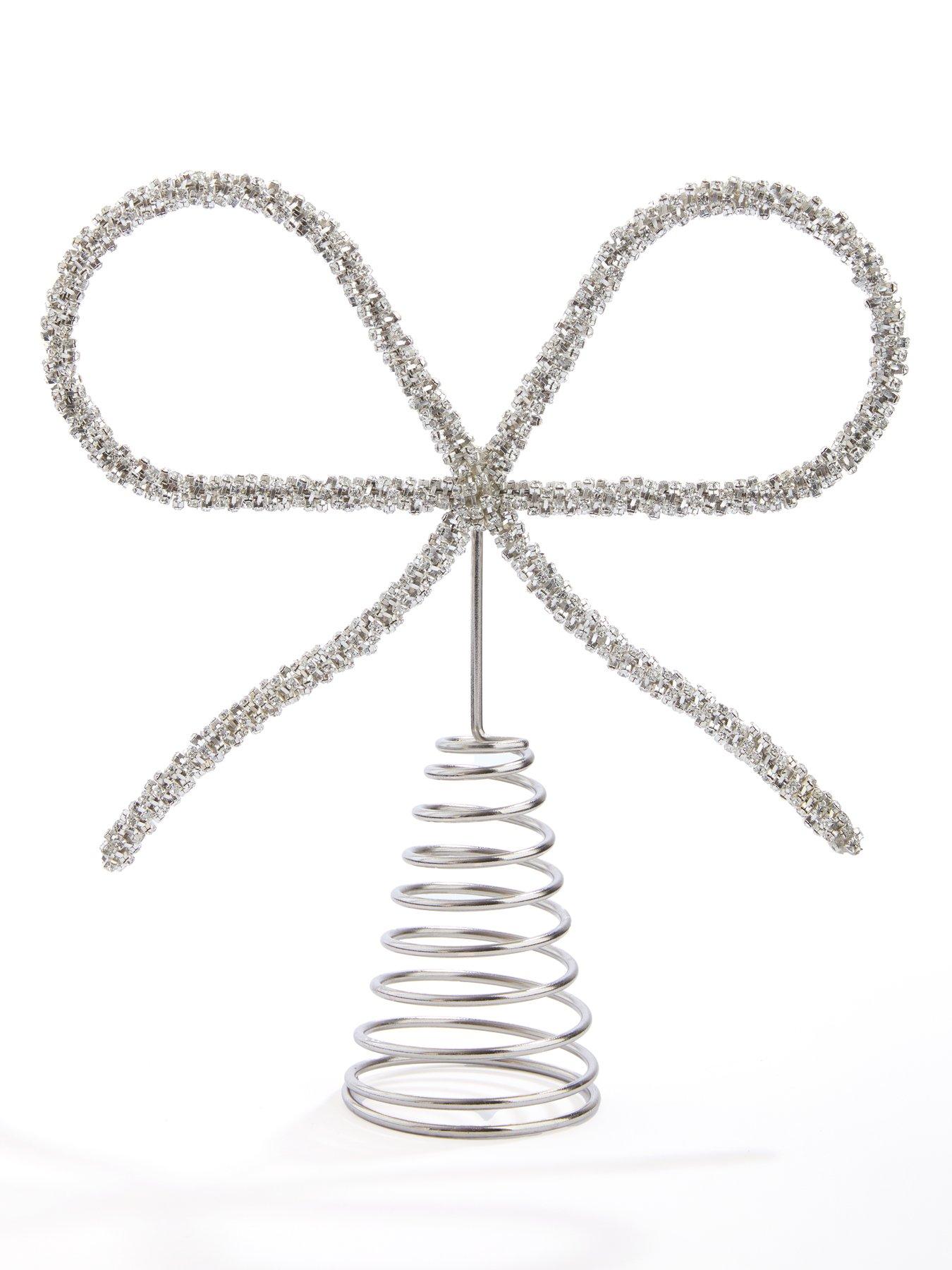 very-home-silver-bow-christmasnbsptree-topperstillFront
