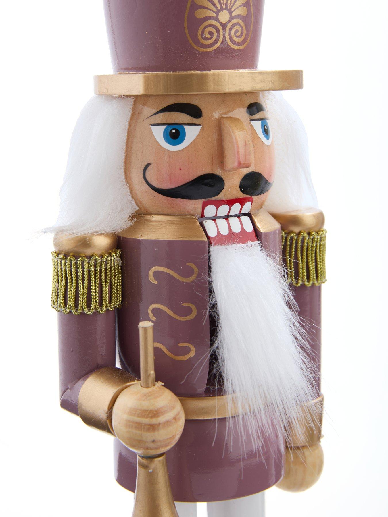 Image 4 of 6 of Very Home Set of 2 Dusky Pink/White&nbsp;12" Nutcracker Christmas Decorations