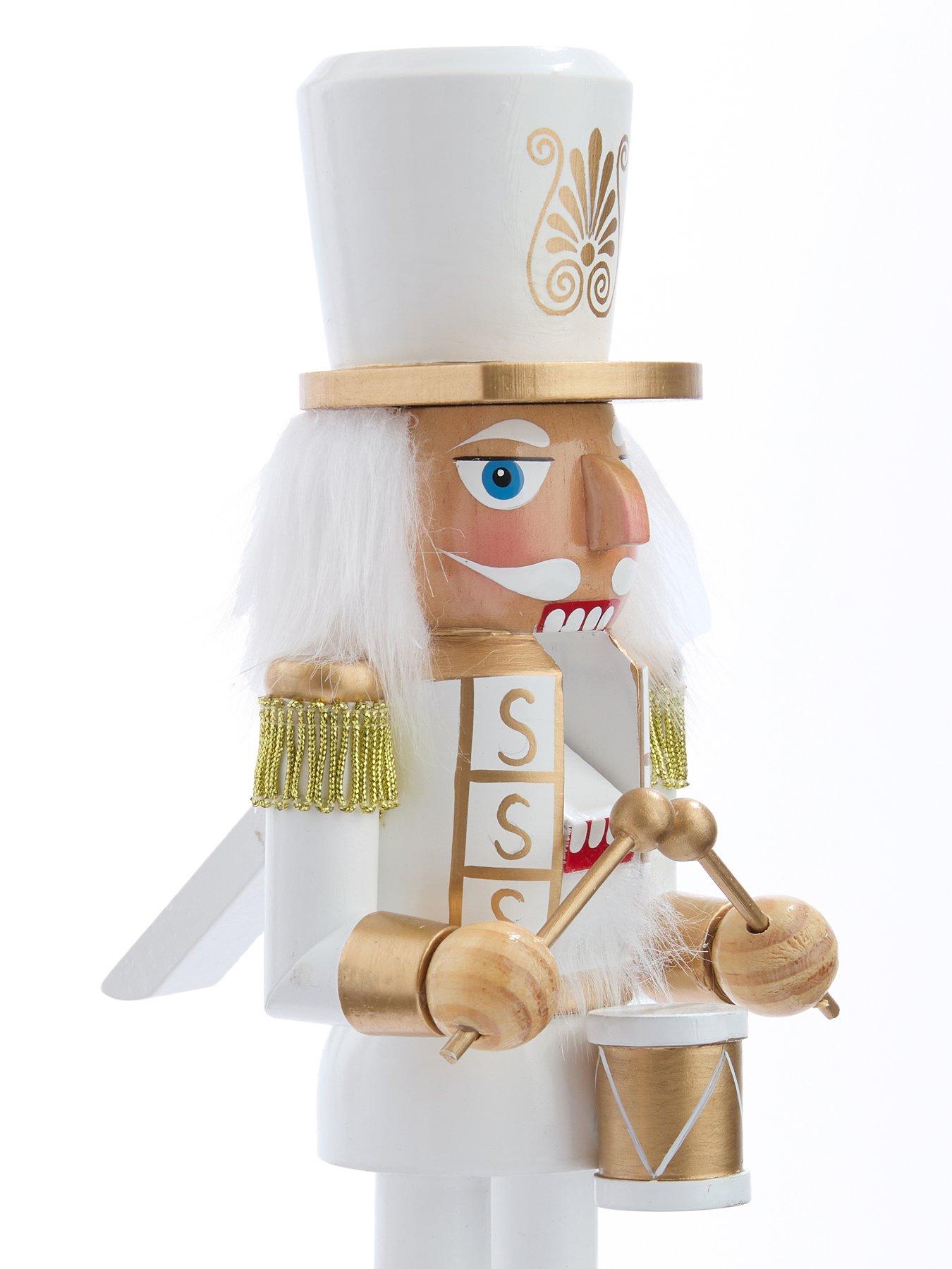Image 5 of 6 of Very Home Set of 2 Dusky Pink/White&nbsp;12" Nutcracker Christmas Decorations