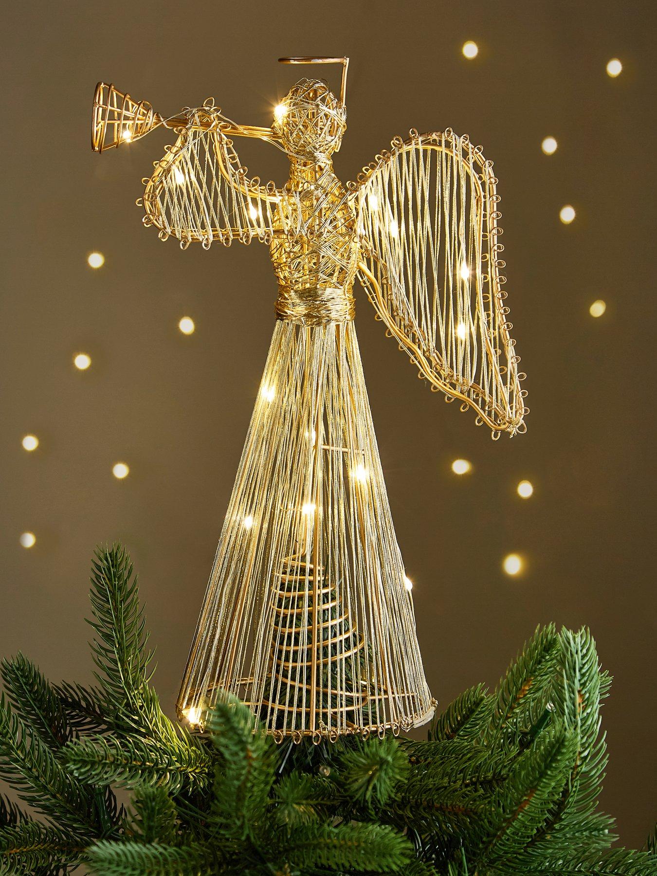 The Very Collection 30 cm Pre Lit Angel Christmas Tree Topper