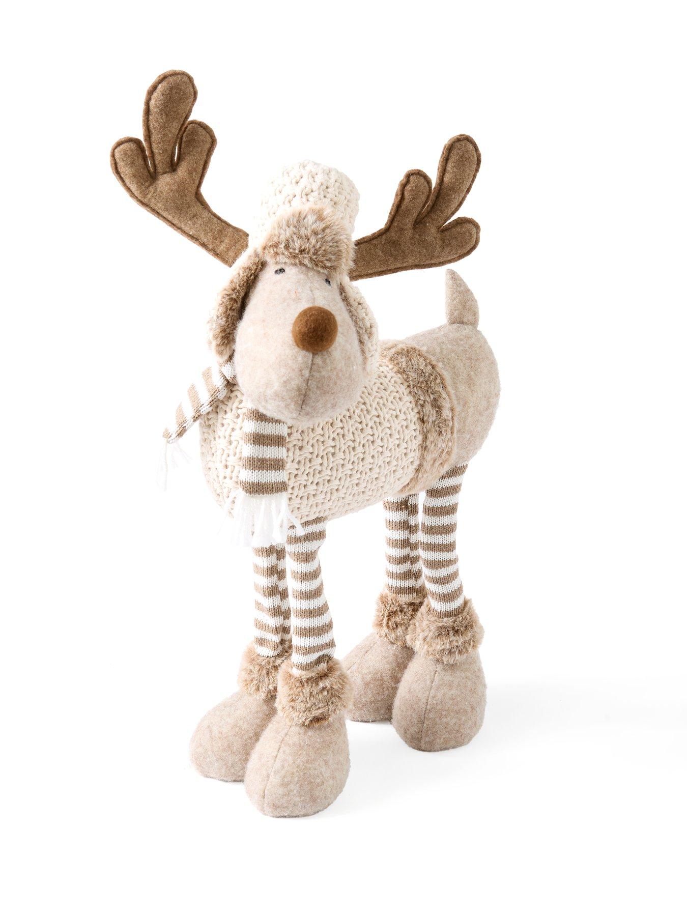 Image 2 of 5 of The Very Collection Cosy 4 Legged Plush Deer Christmas Decoration
