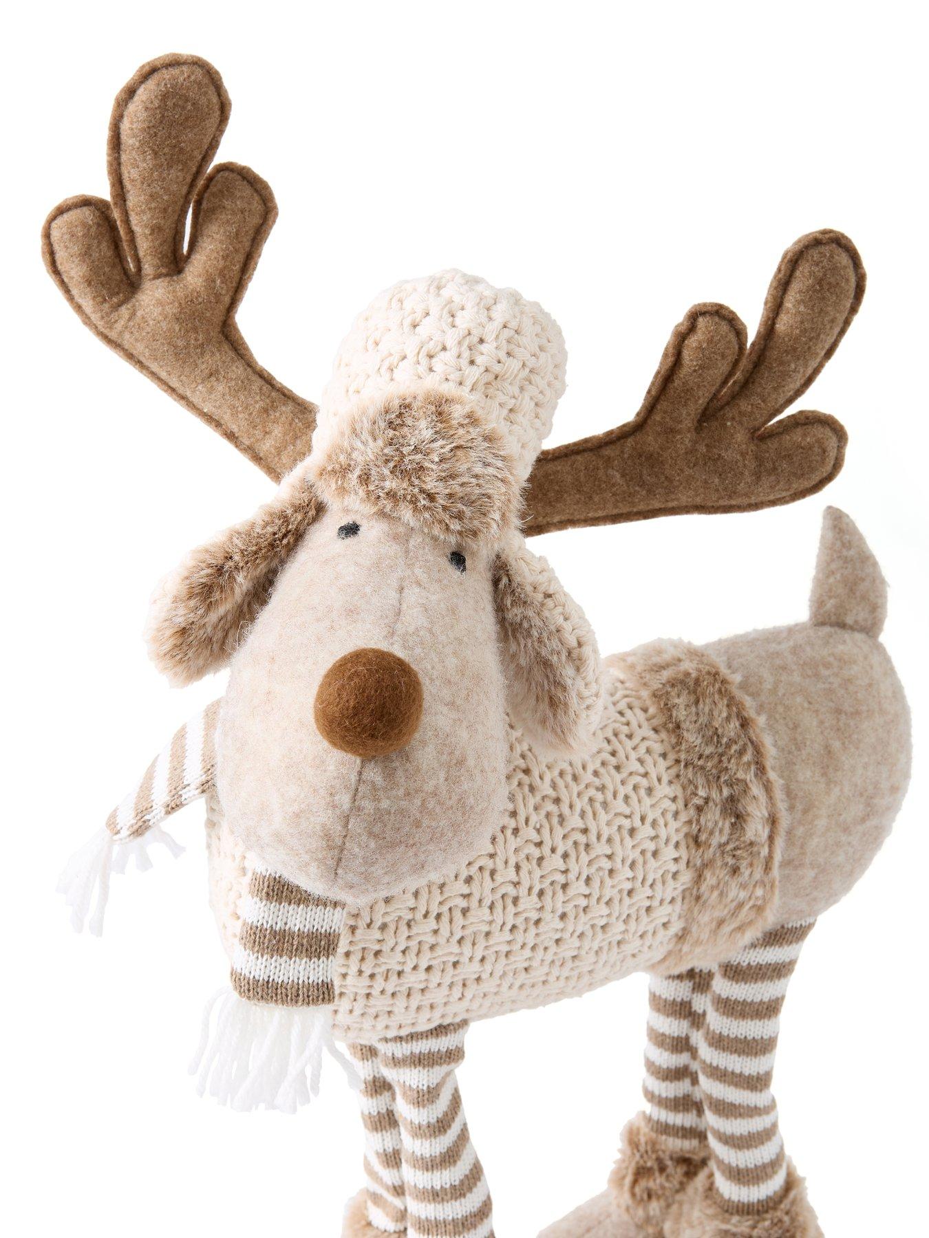 Image 4 of 5 of The Very Collection Cosy 4 Legged Plush Deer Christmas Decoration