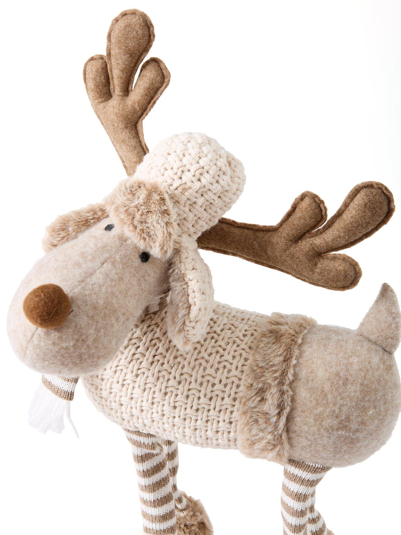 Image 5 of 5 of The Very Collection Cosy 4 Legged Plush Deer Christmas Decoration