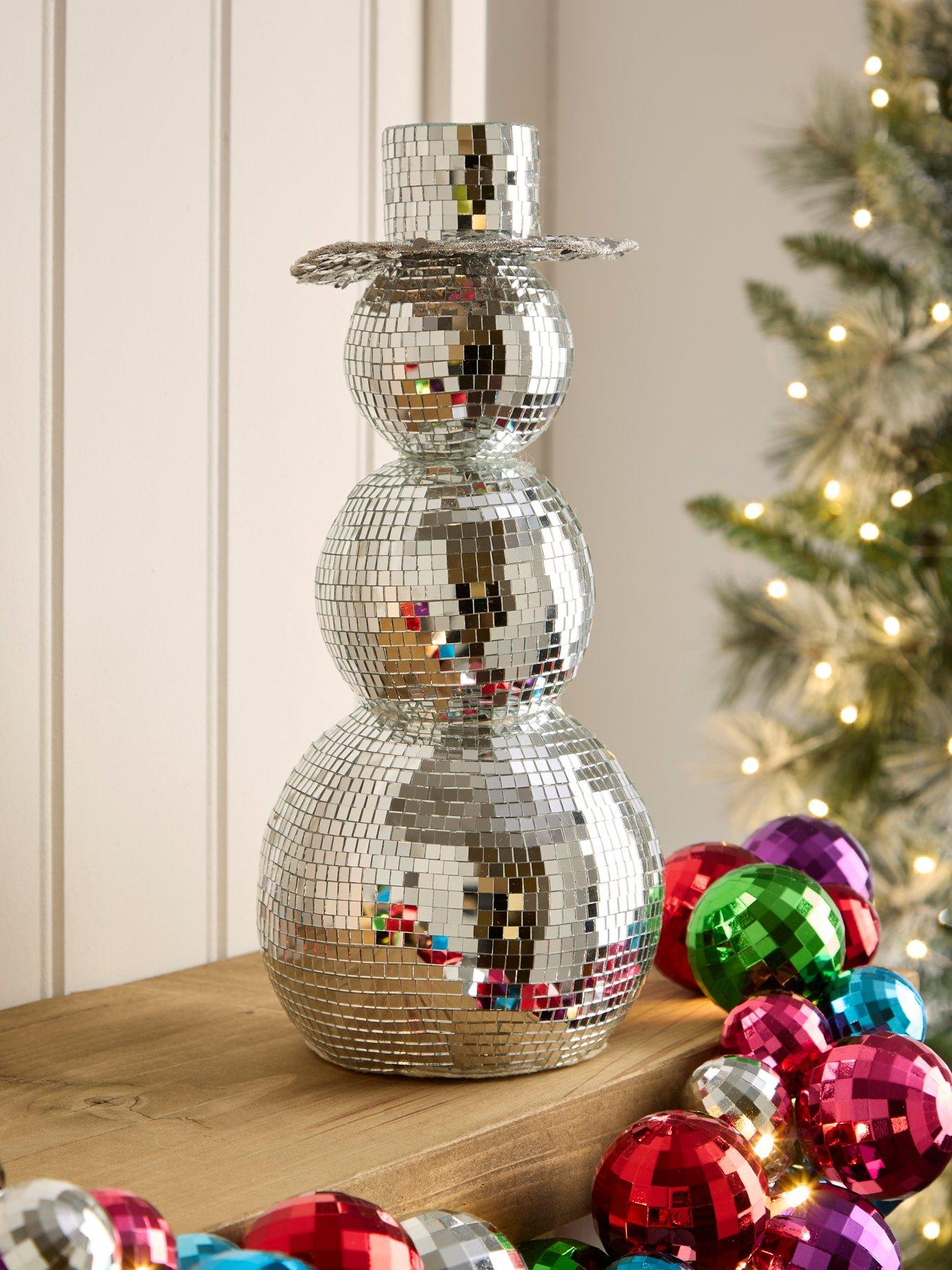 Very Home Mirrored Sequin Snowman Christmas Decoration