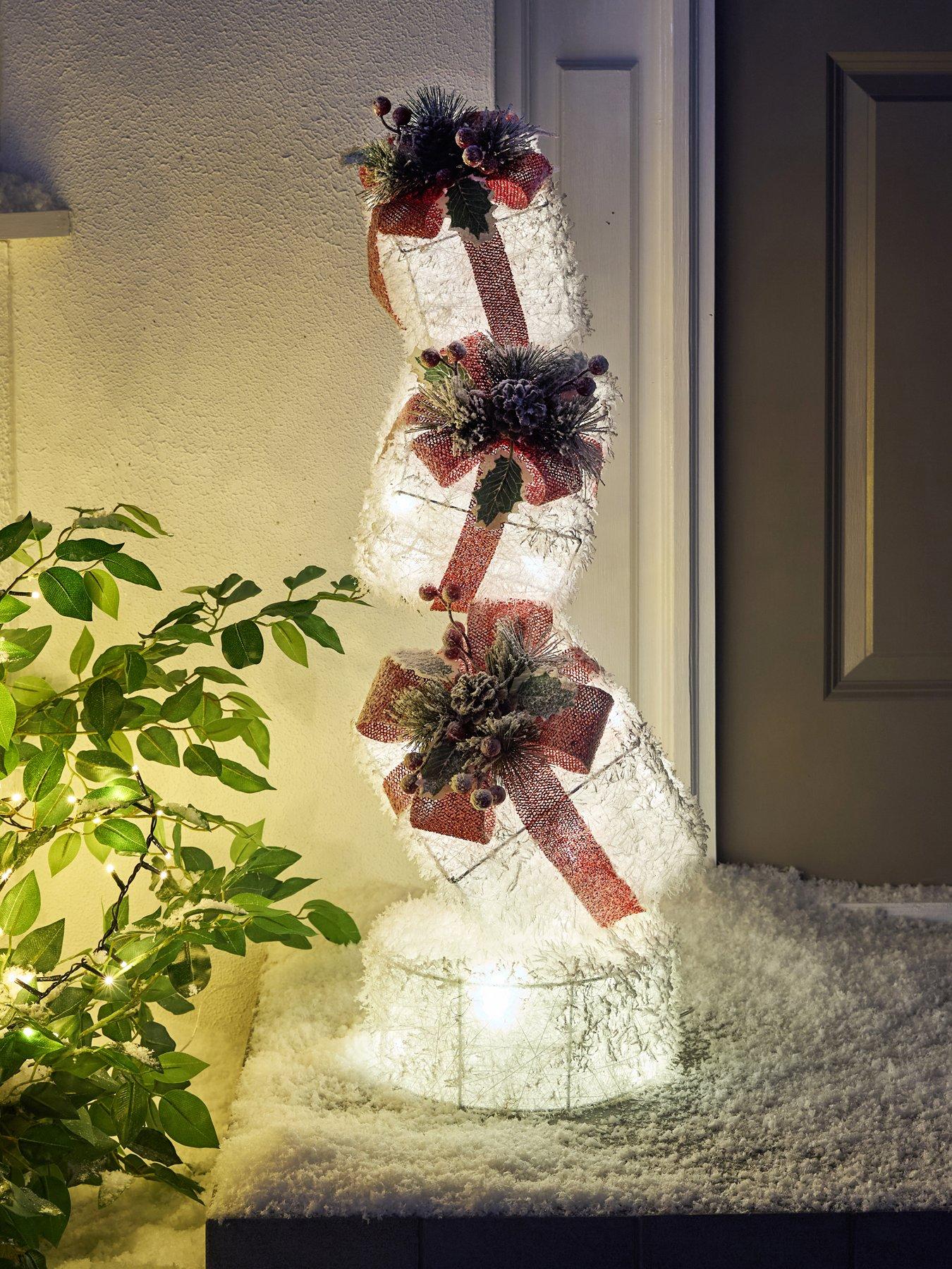 Very Home Light Up Frosted Present Stack Indoor/Outdoor Christmas Decoration - 78 cm