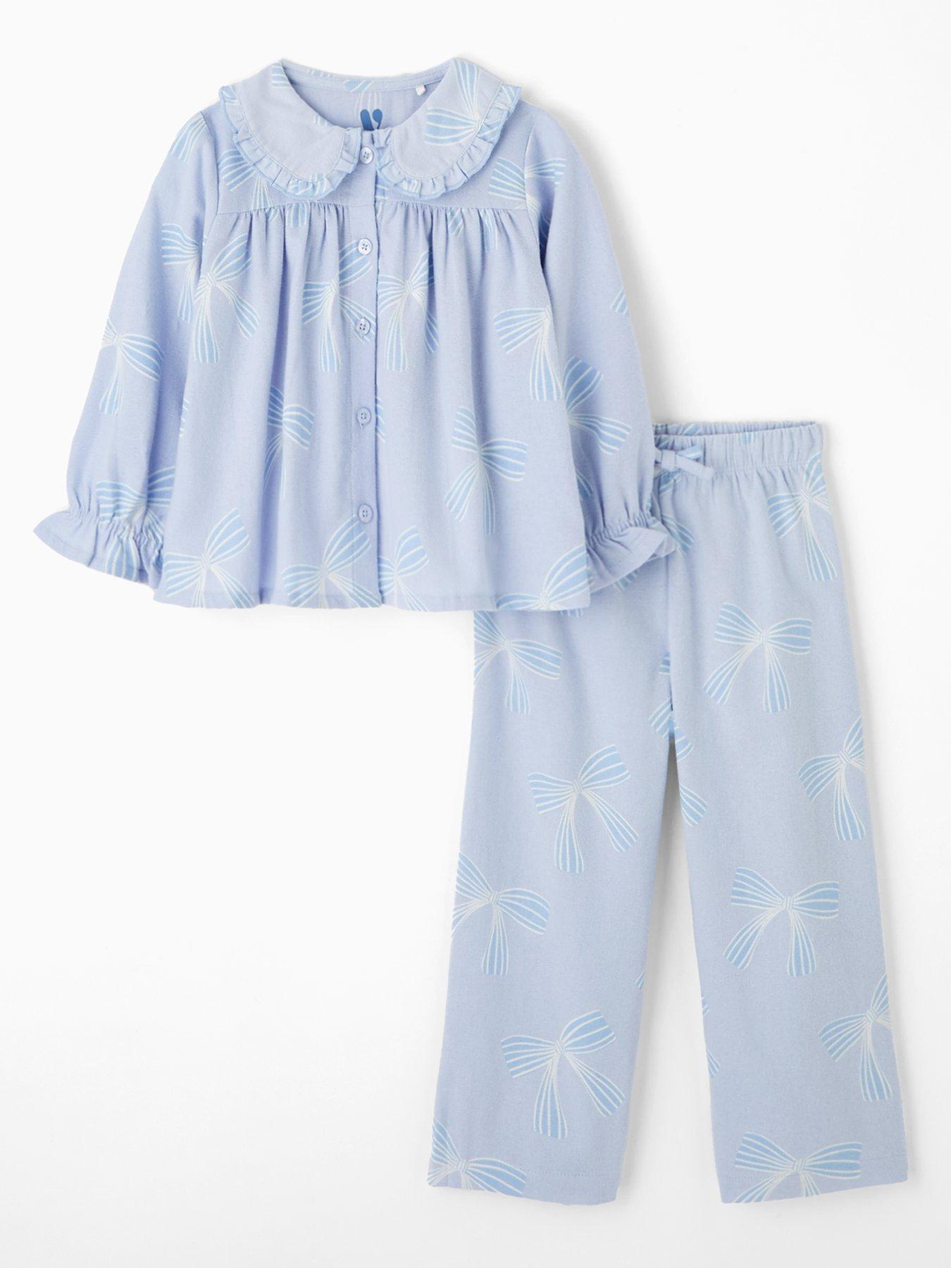 mini-v-by-very-girls-bow-print-collar-revere-pyjama-set