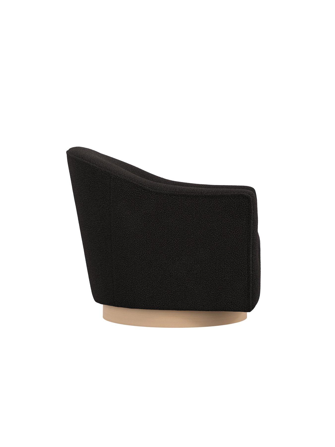 Image 4 of 5 of LPD Home Daphne Fabric Swivel Armchair - Black