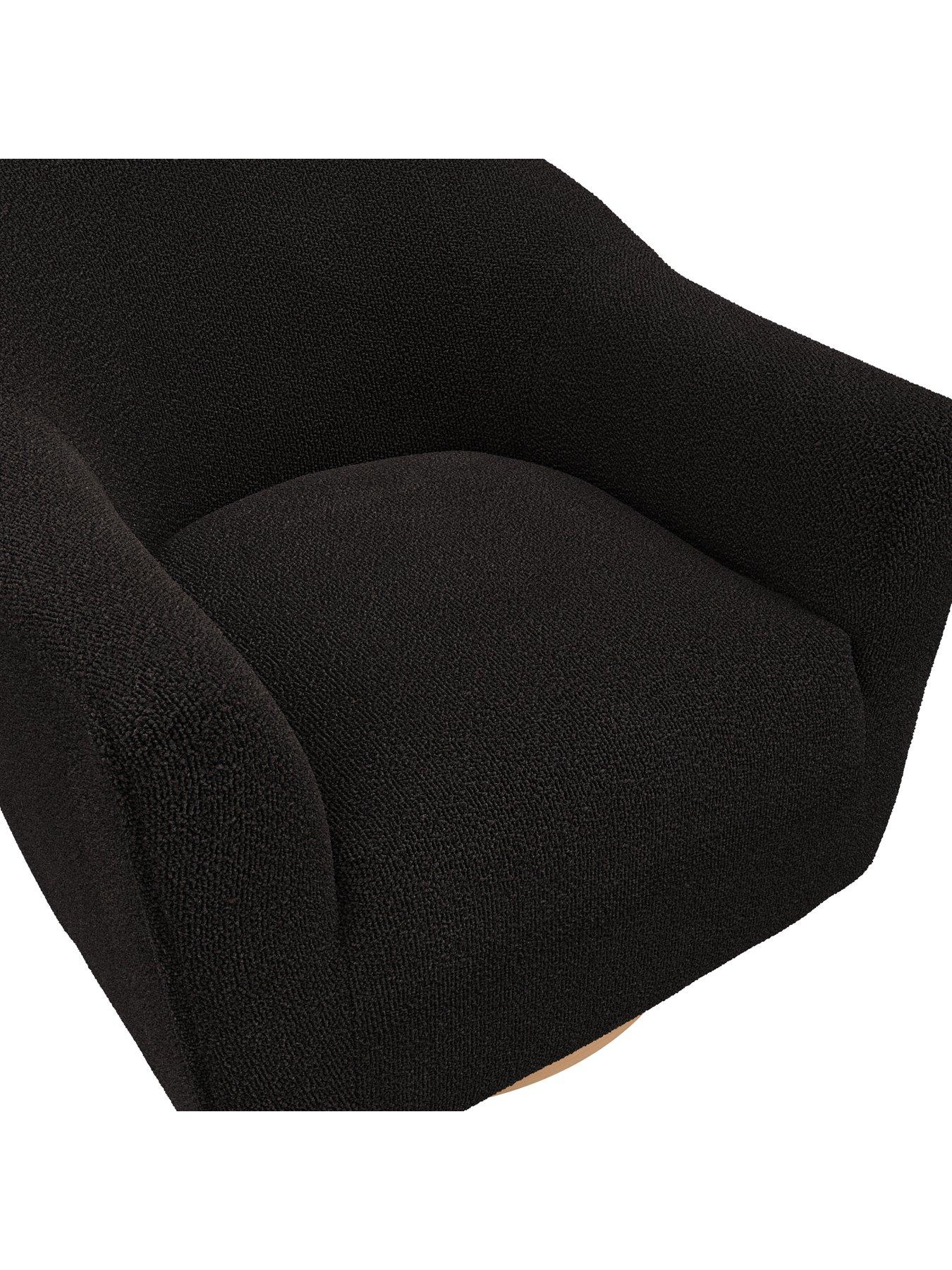 Image 5 of 5 of LPD Home Daphne Fabric Swivel Armchair - Black