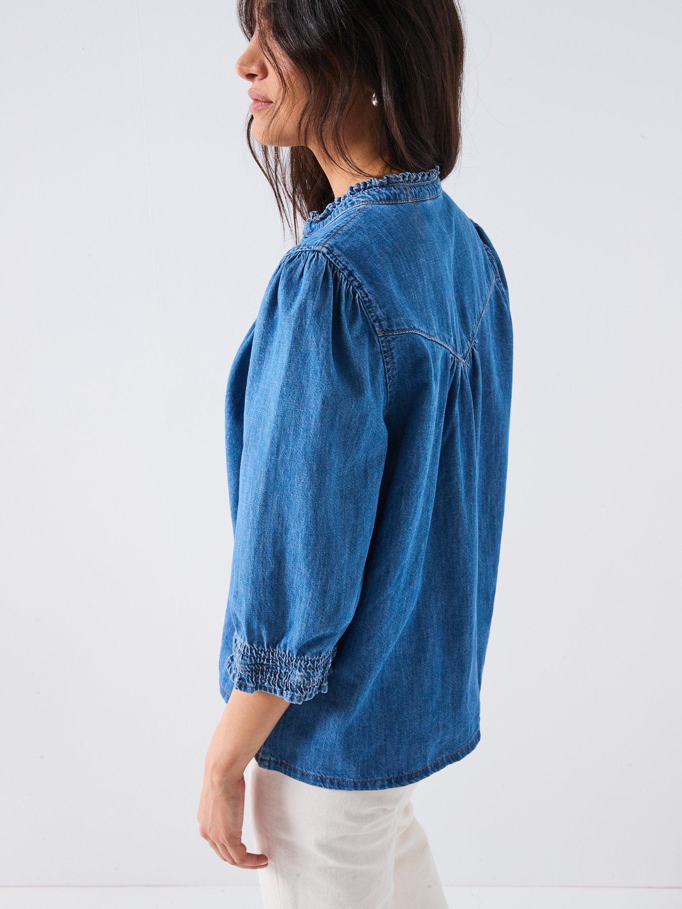 only-onl-raya-34-shirt-denim-bluedetail