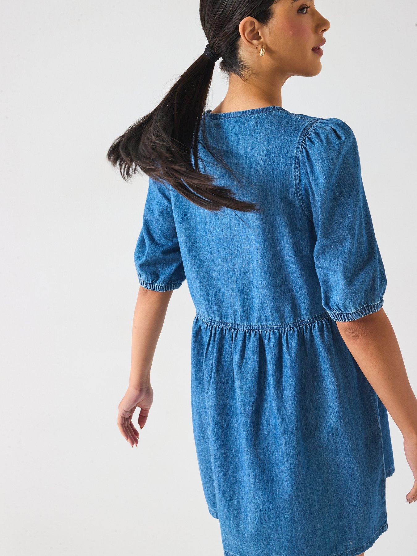 Image 6 of 6 of Only Clara Tessa Dress - Blue
