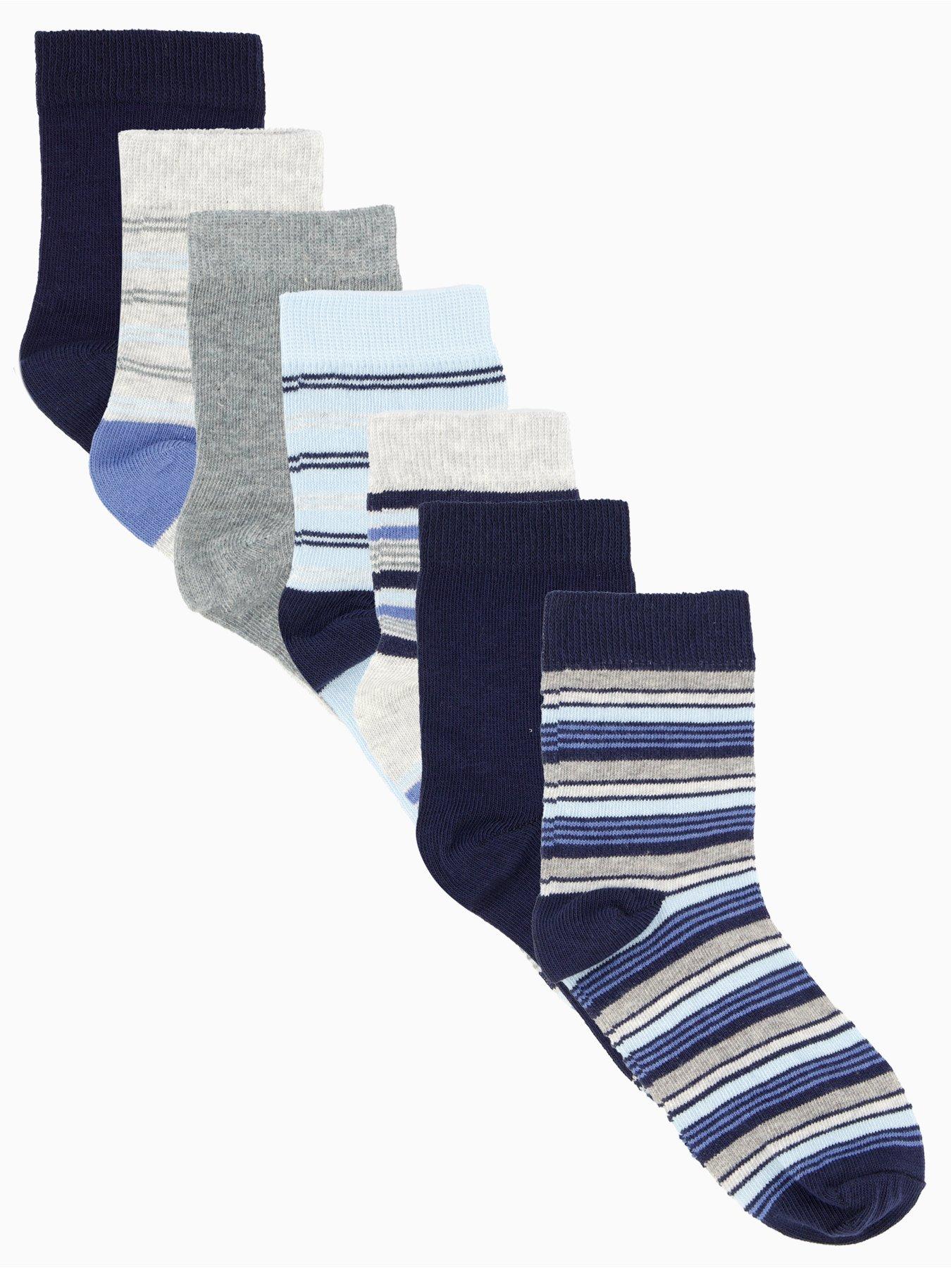 V by Very Boys 7 Pack Striped Socks - Multi