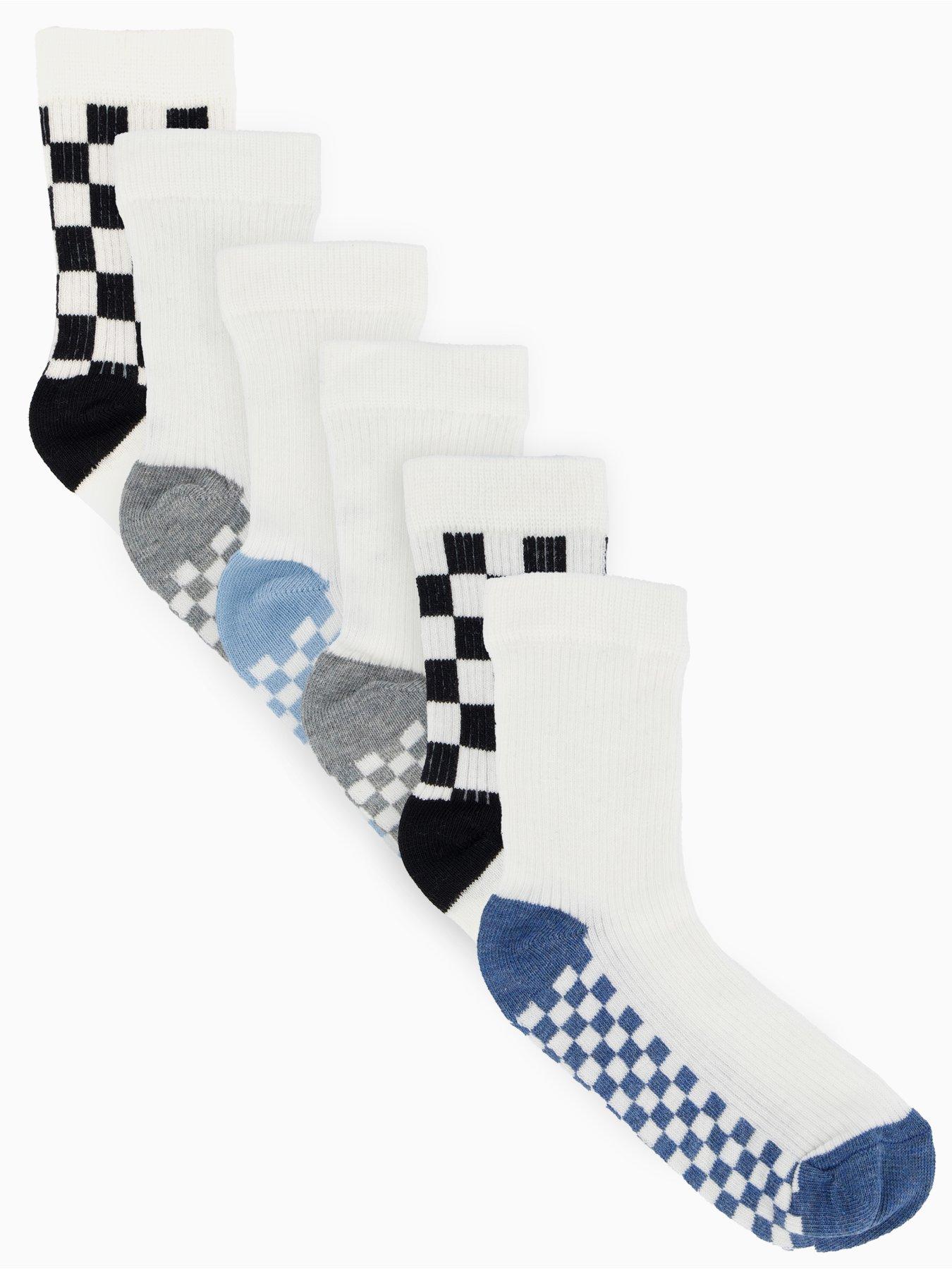 V by Very Boys 7 Pack Checkerboard Ankle Socks - Multi