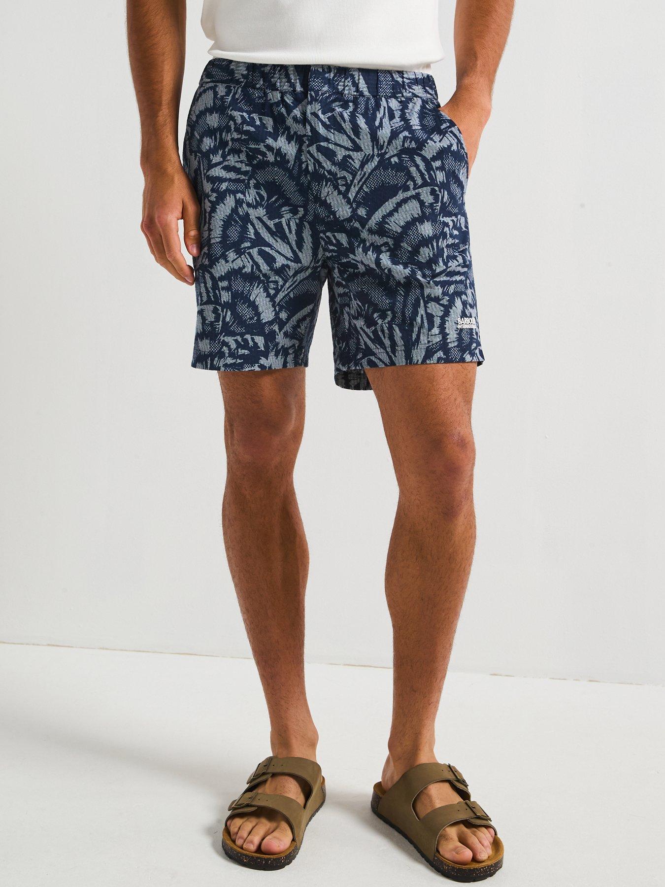 undefined Kew All Over Print Seersucker Shorts - Navy