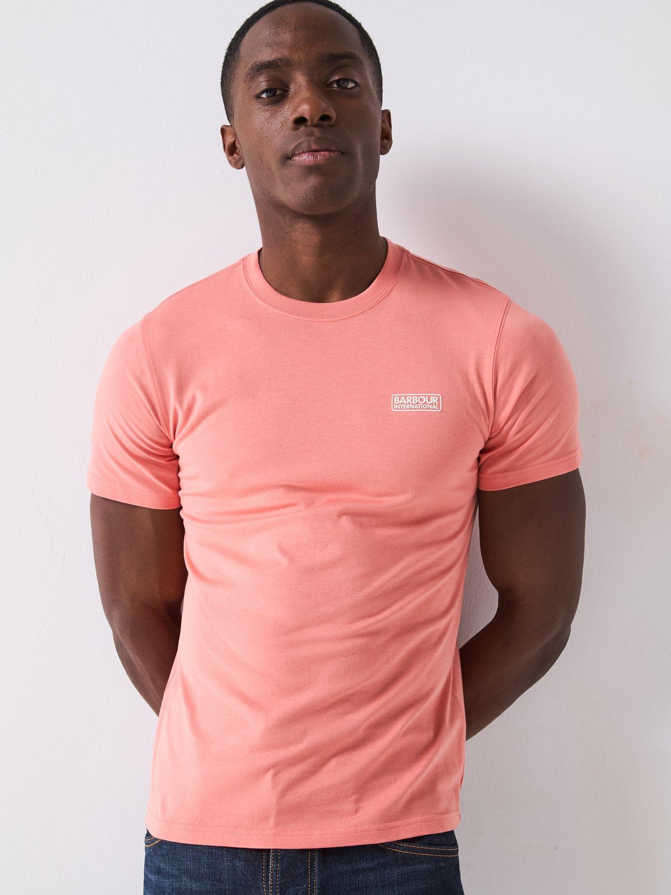 undefined Small Logo Slim Short Sleeve T-Shirt - Peach Pink