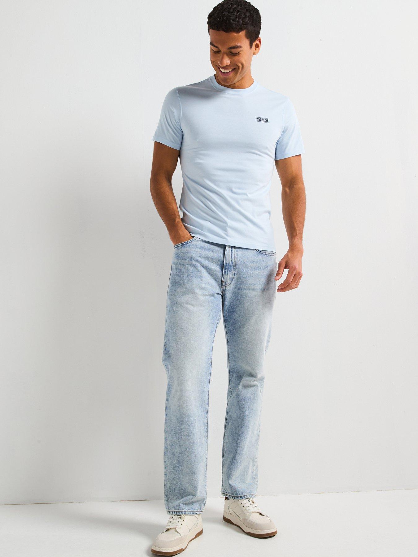 Image 3 of 4 of Barbour International Small Logo Slim Short Sleeve T-Shirt - Light Blue