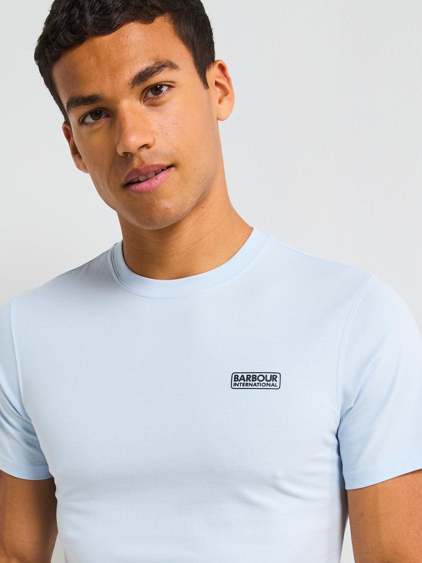 Image 4 of 4 of Barbour International Small Logo Slim Short Sleeve T-Shirt - Light Blue
