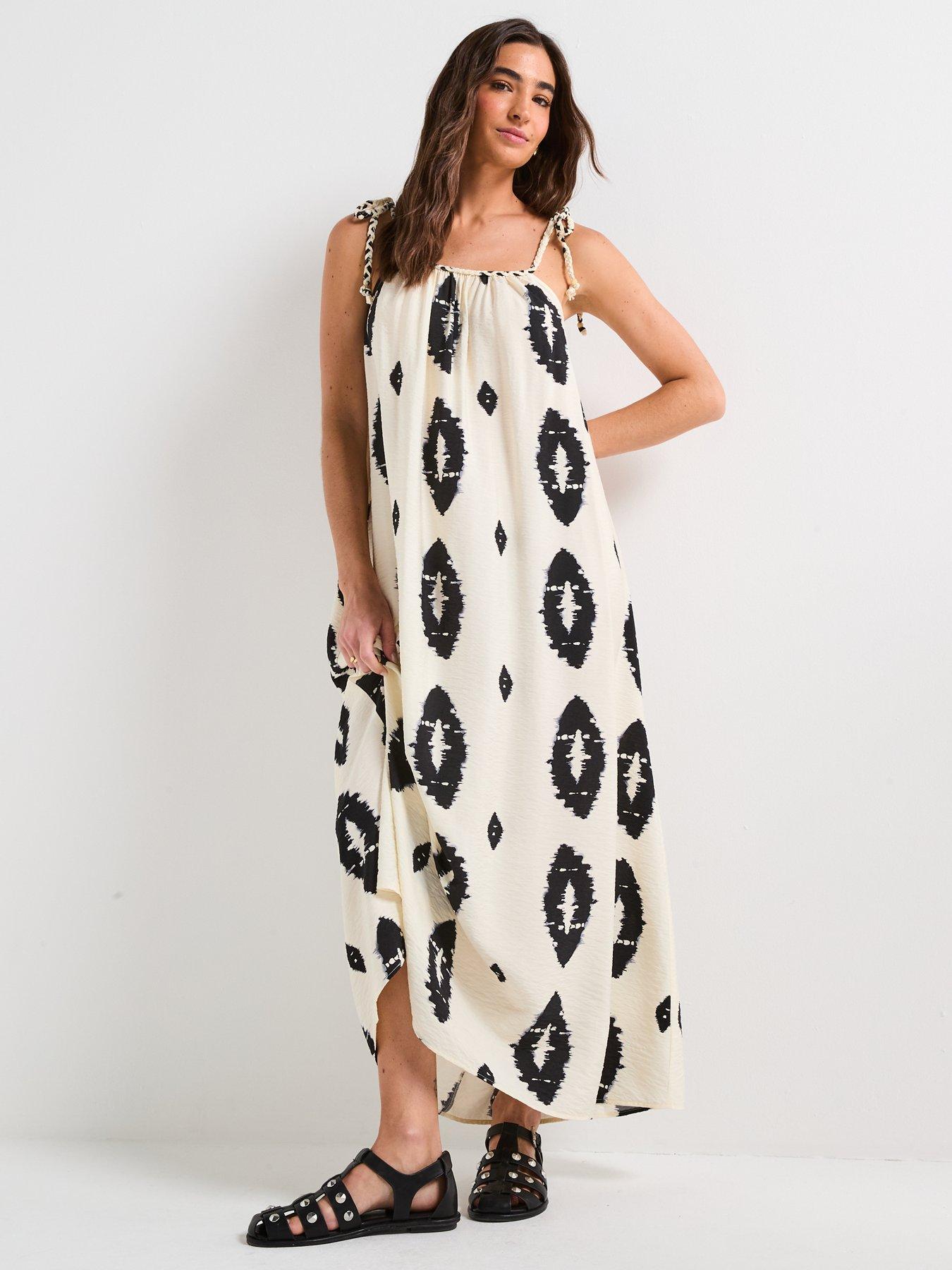Image 3 of 5 of Only Elanor Braid Ankle Dress - Black/White