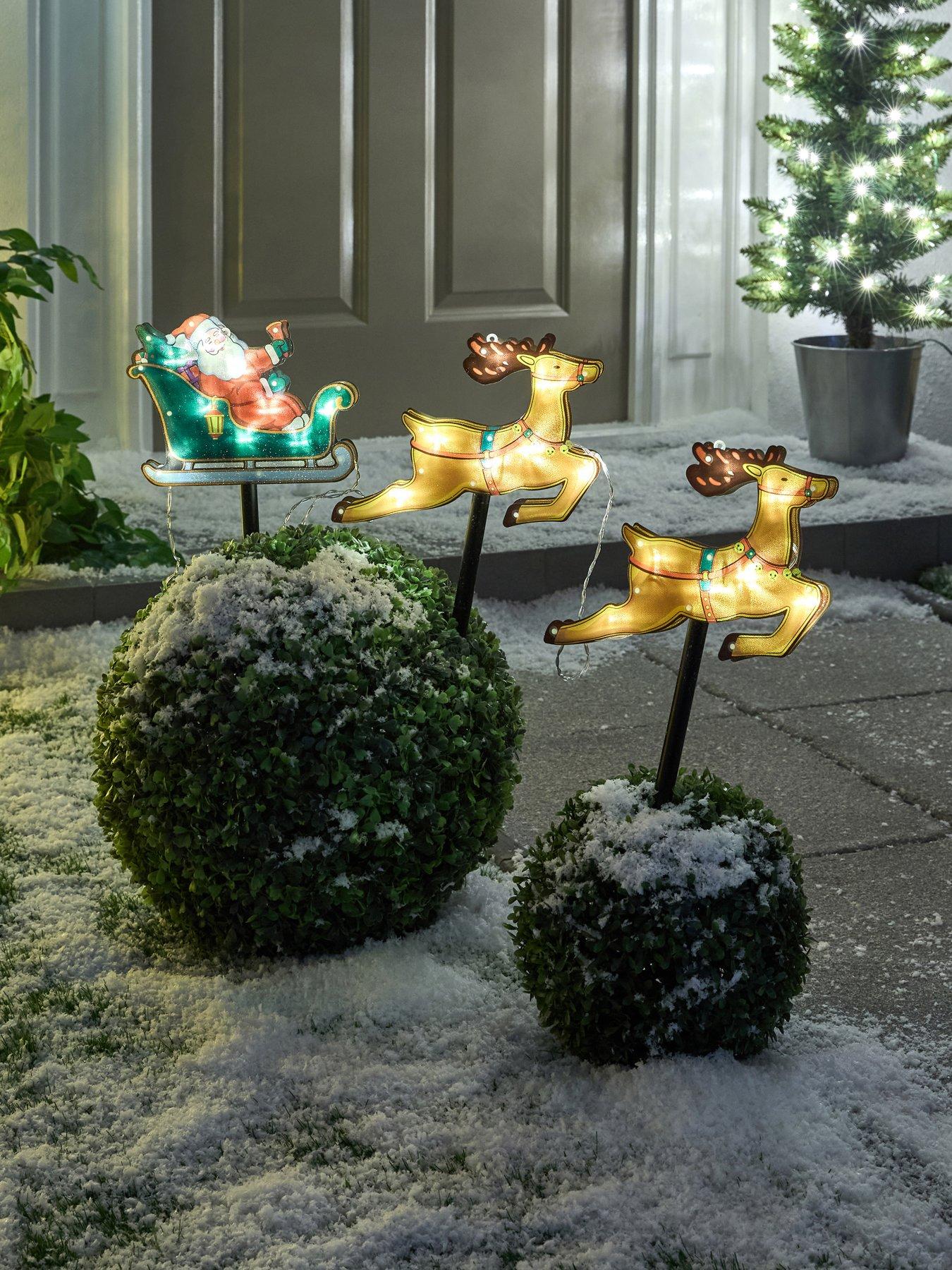 Three Kings Santa Sleigh Stake Light Outdoor Christmas Decorations