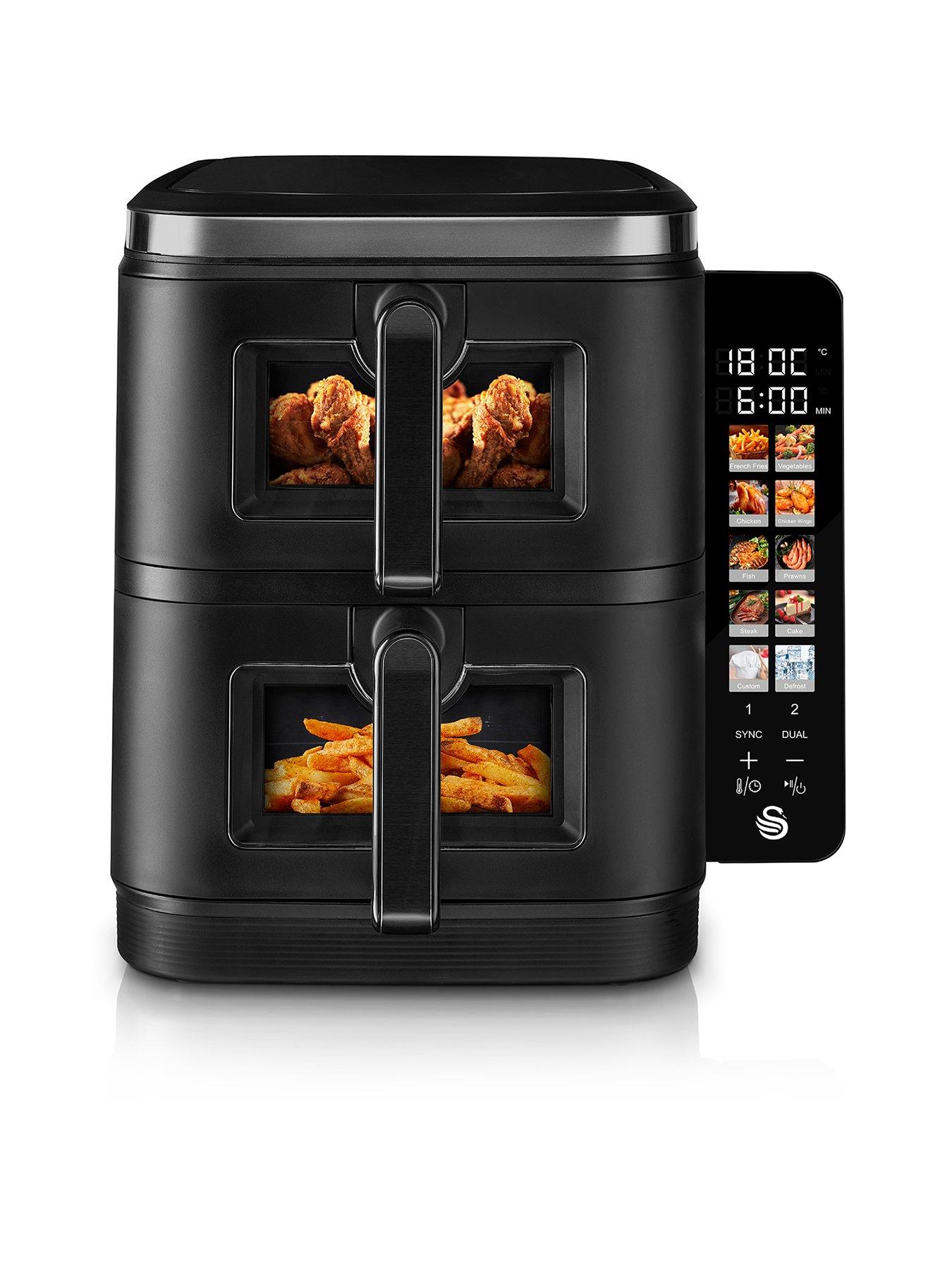 Image 1 of 8 of Swan SD10522BLK 11L Twin Stack Air Fryer - Black