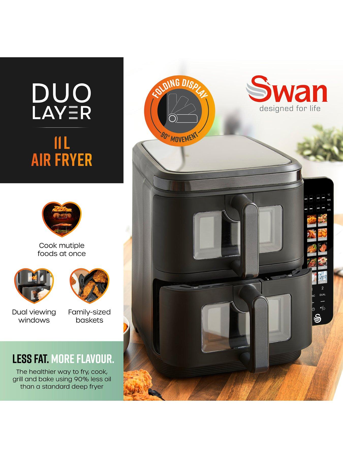 Image 2 of 8 of Swan SD10522BLK 11L Twin Stack Air Fryer - Black