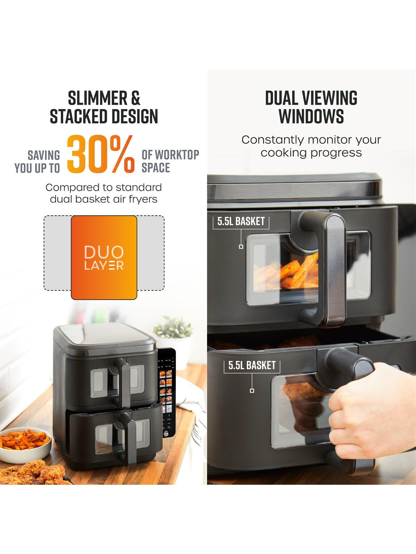 Image 4 of 8 of Swan SD10522BLK 11L Twin Stack Air Fryer - Black