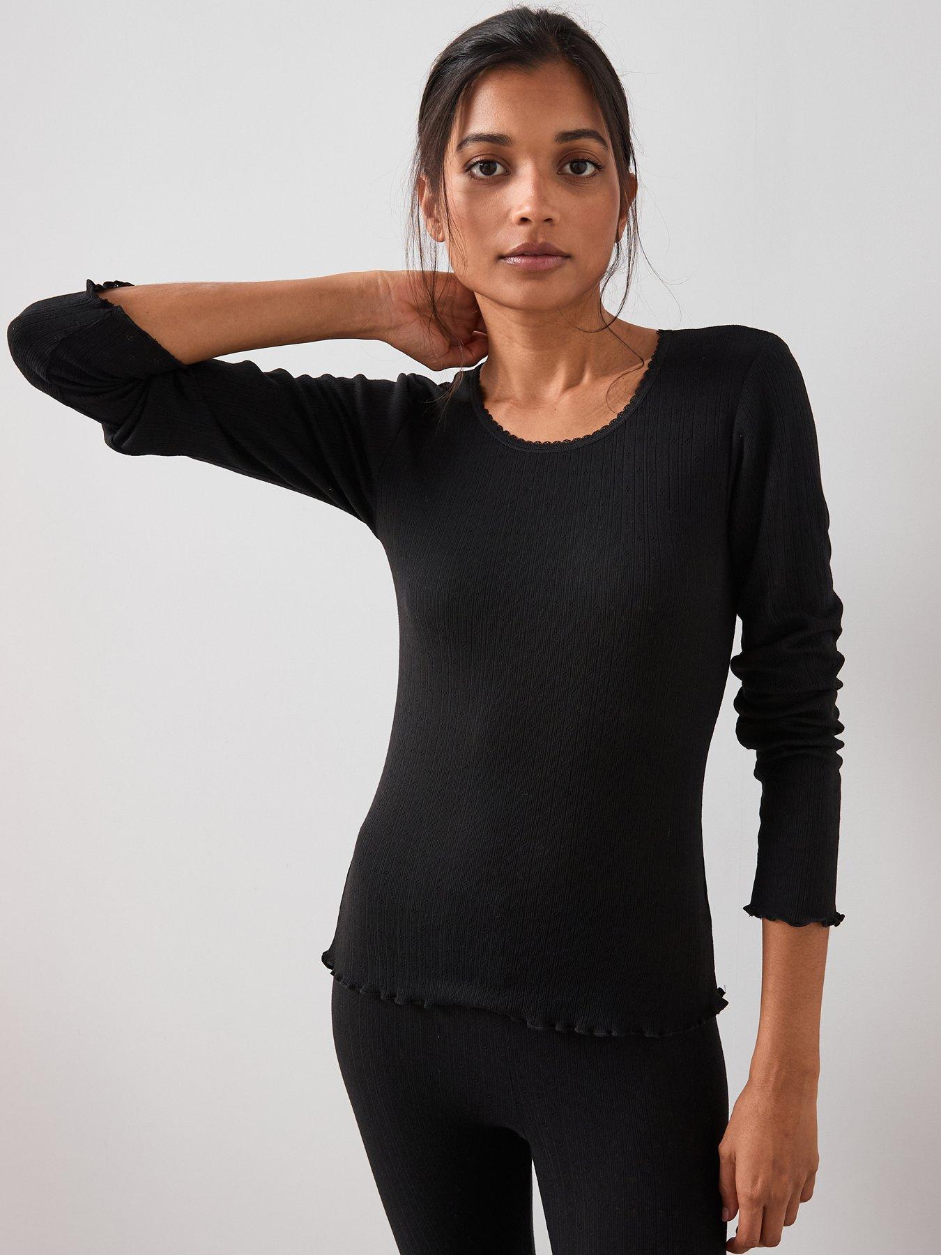 the-very-collection-pointelle-thermal-long-sleeve-top-black
